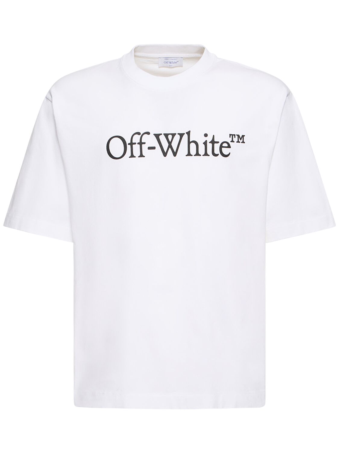 Shop Off-white Big Bookish Skate Cotton T-shirt In White