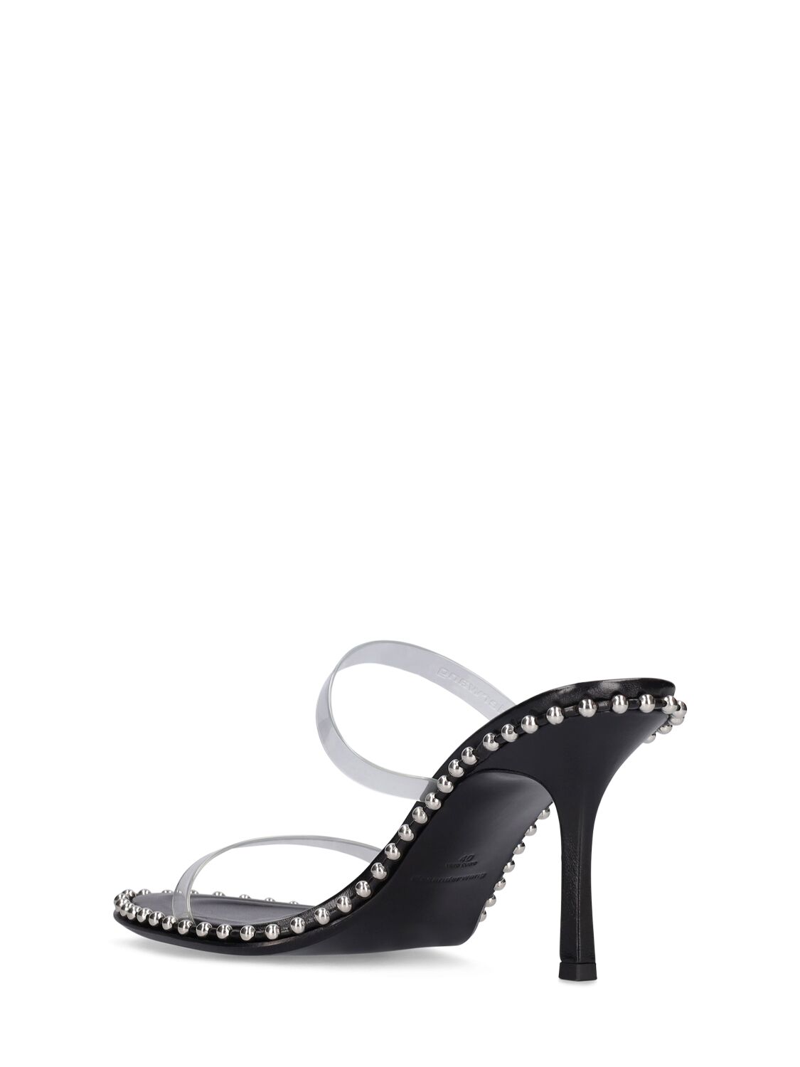 Shop Alexander Wang 85mm Nova Pvc & Leather Mules In Black