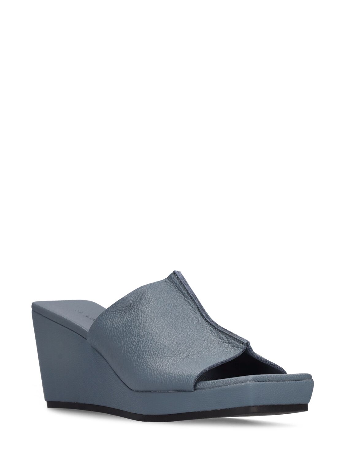 Shop St.agni 80mm Maria Leather Wedges In Blue