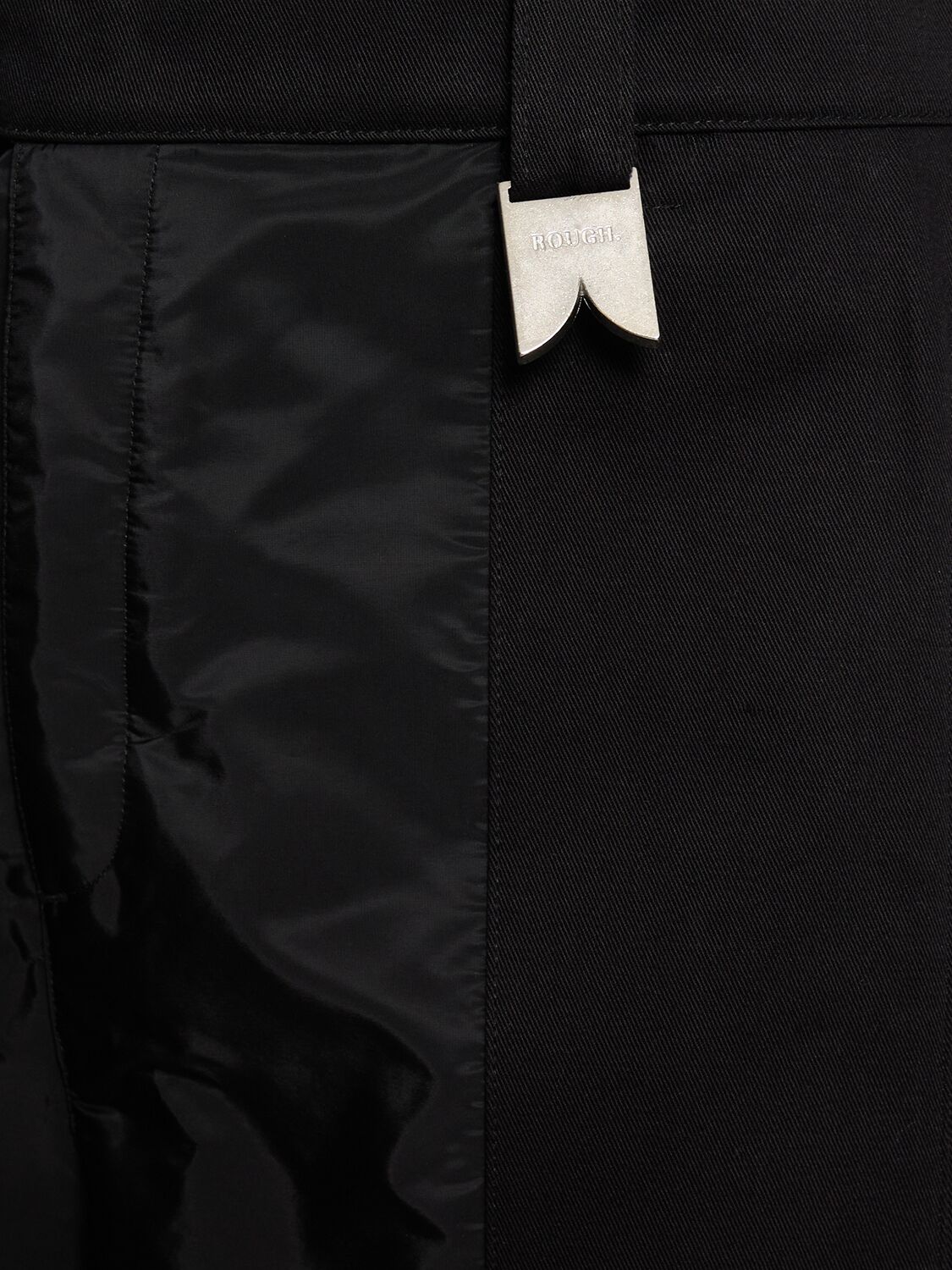 Shop Rough Bootcut Cotton Shorts In Black