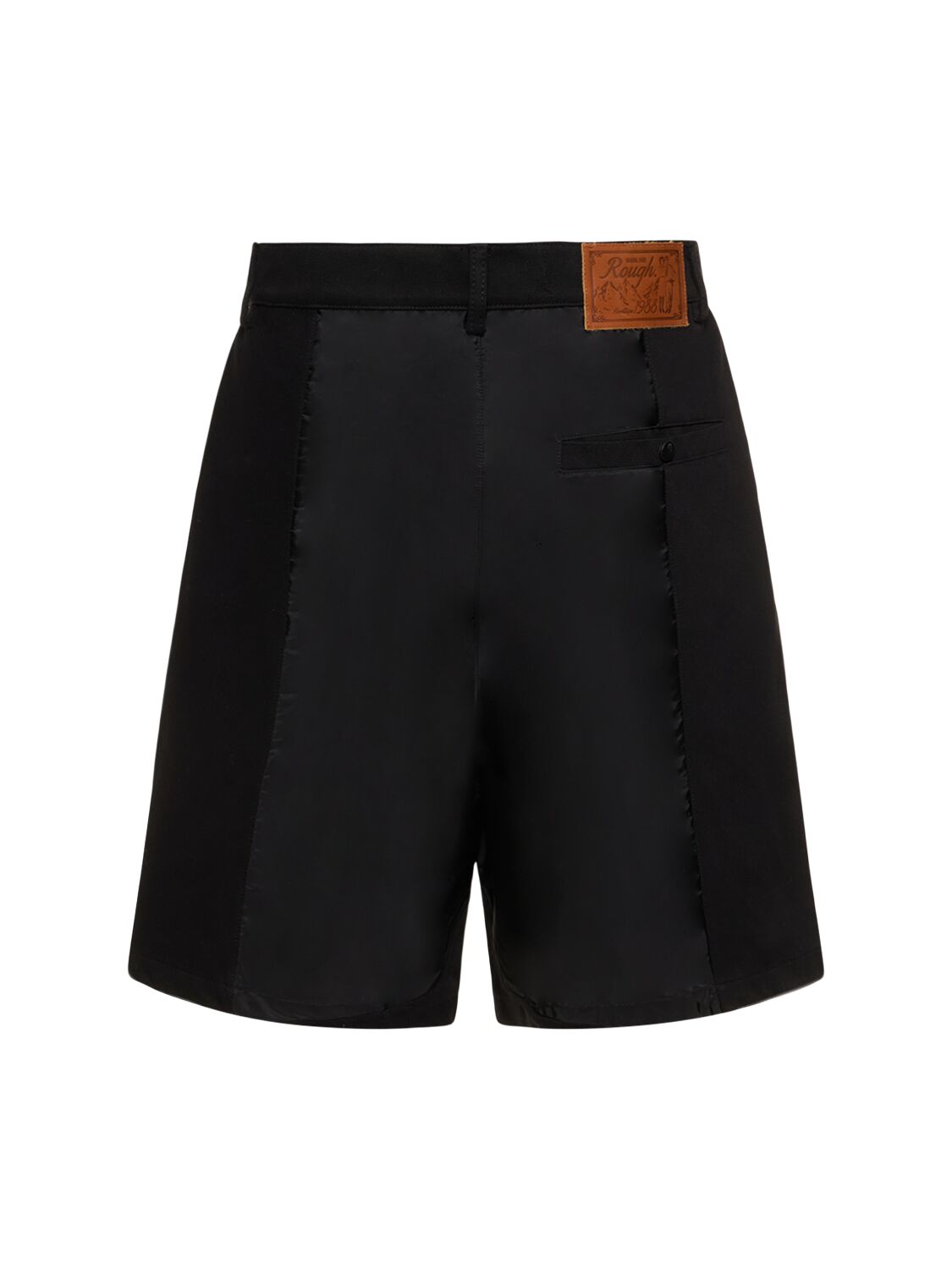 Shop Rough Bootcut Cotton Shorts In Black