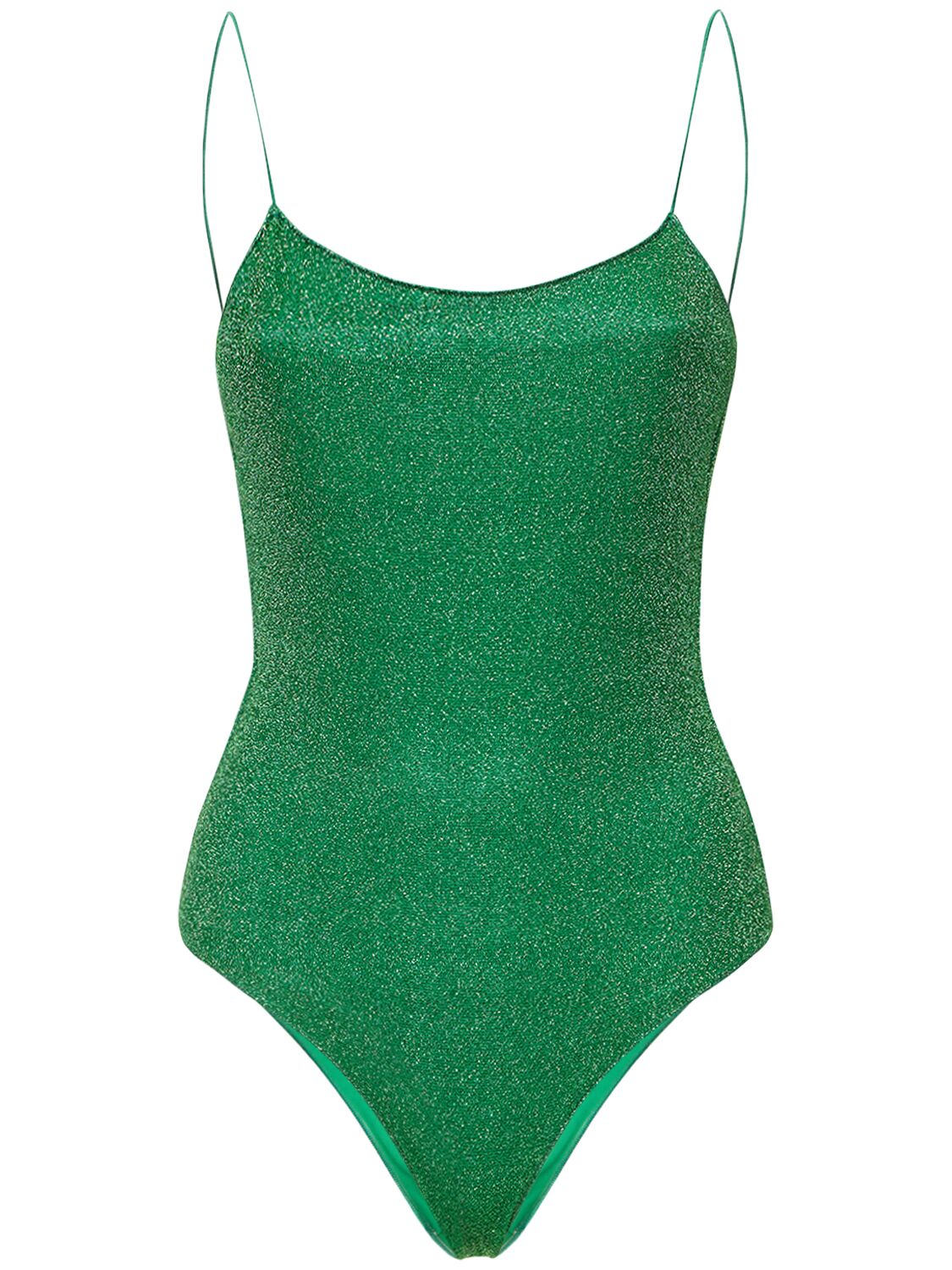 Oséree Swimwear Lumiere Maillot Lurex One Piece Swimsuit In Green