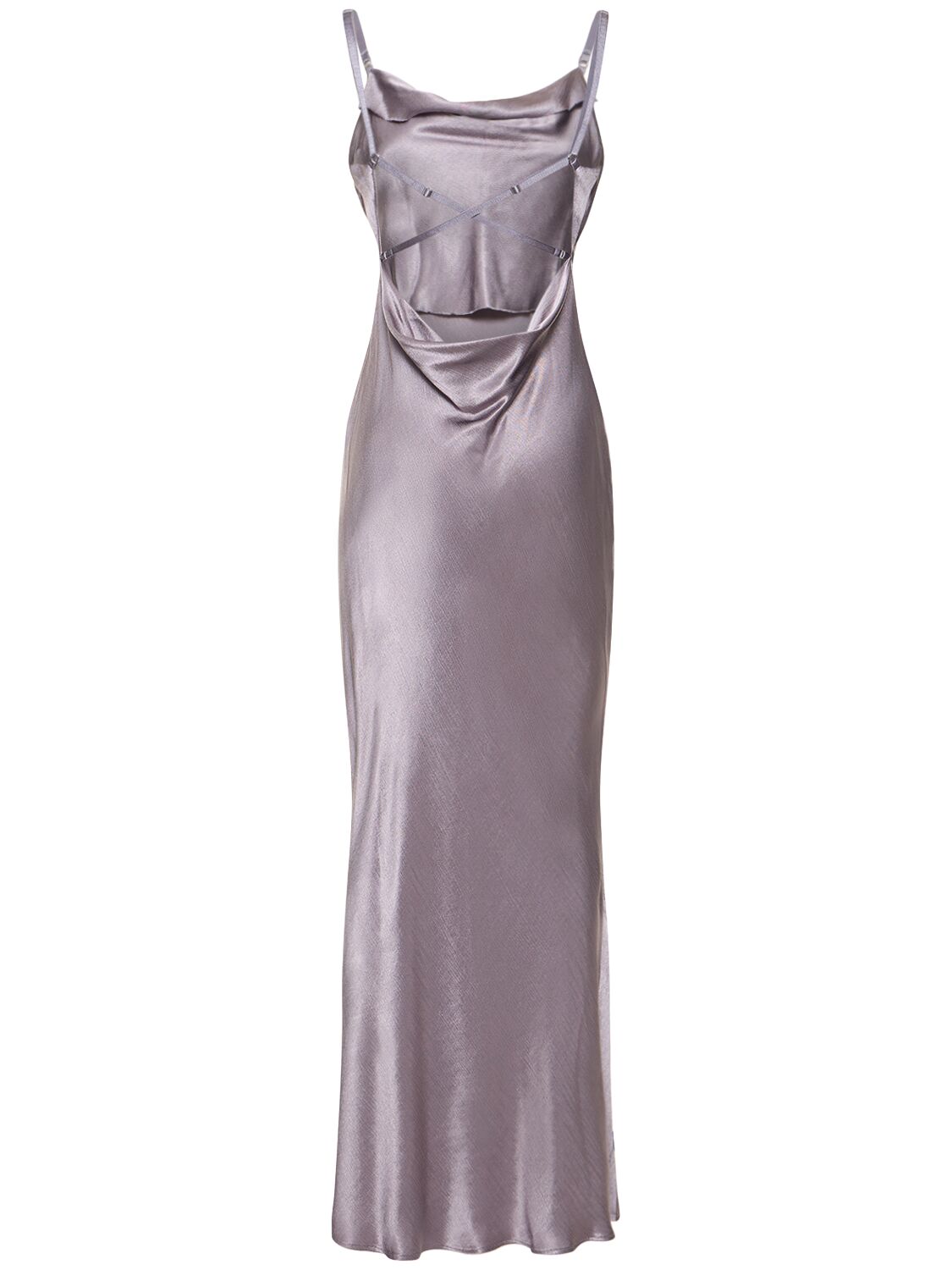 Shop Bec & Bridge Malia Square Neck Viscose Maxi Dress In Lilac