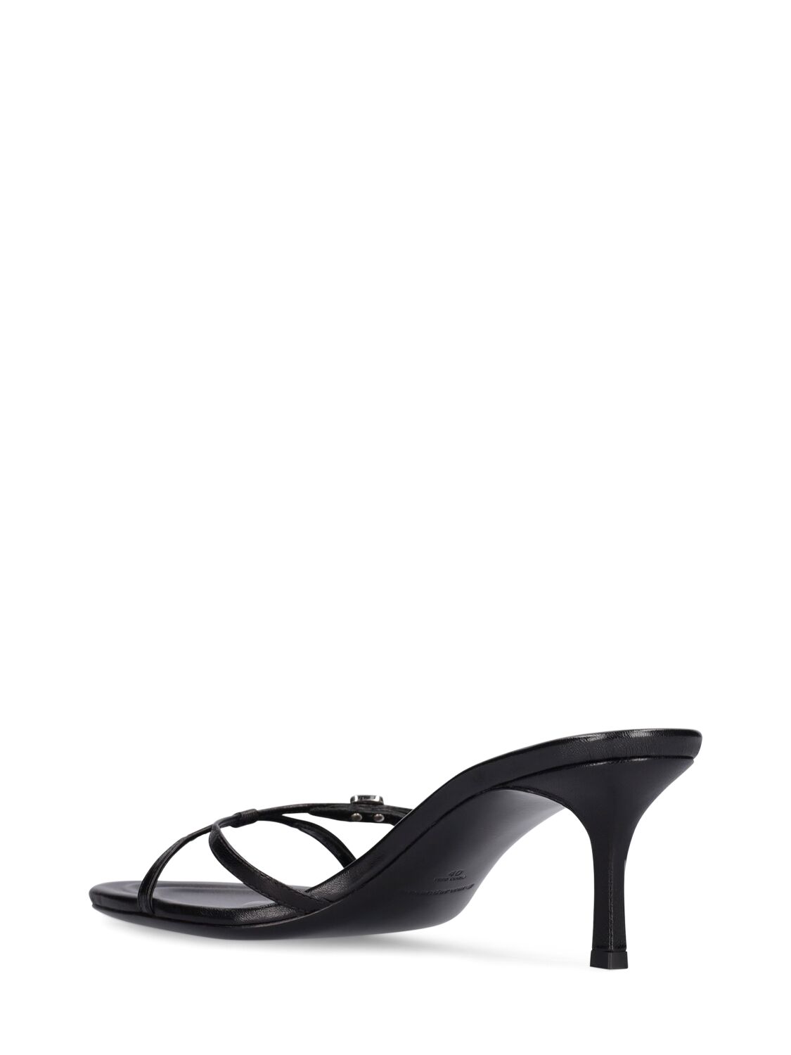 Shop Alexander Wang 65mm Lucienne Leather Mule Sandals In Black
