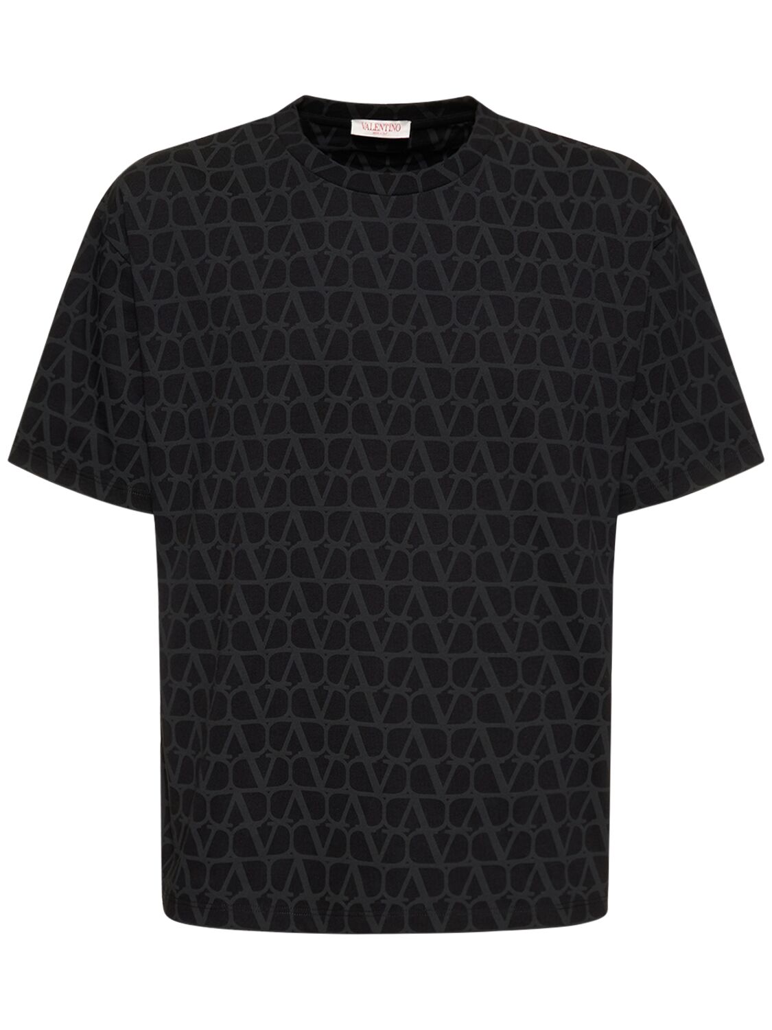 Shop Valentino Toile Iconographe Cotton T-shirt In Black