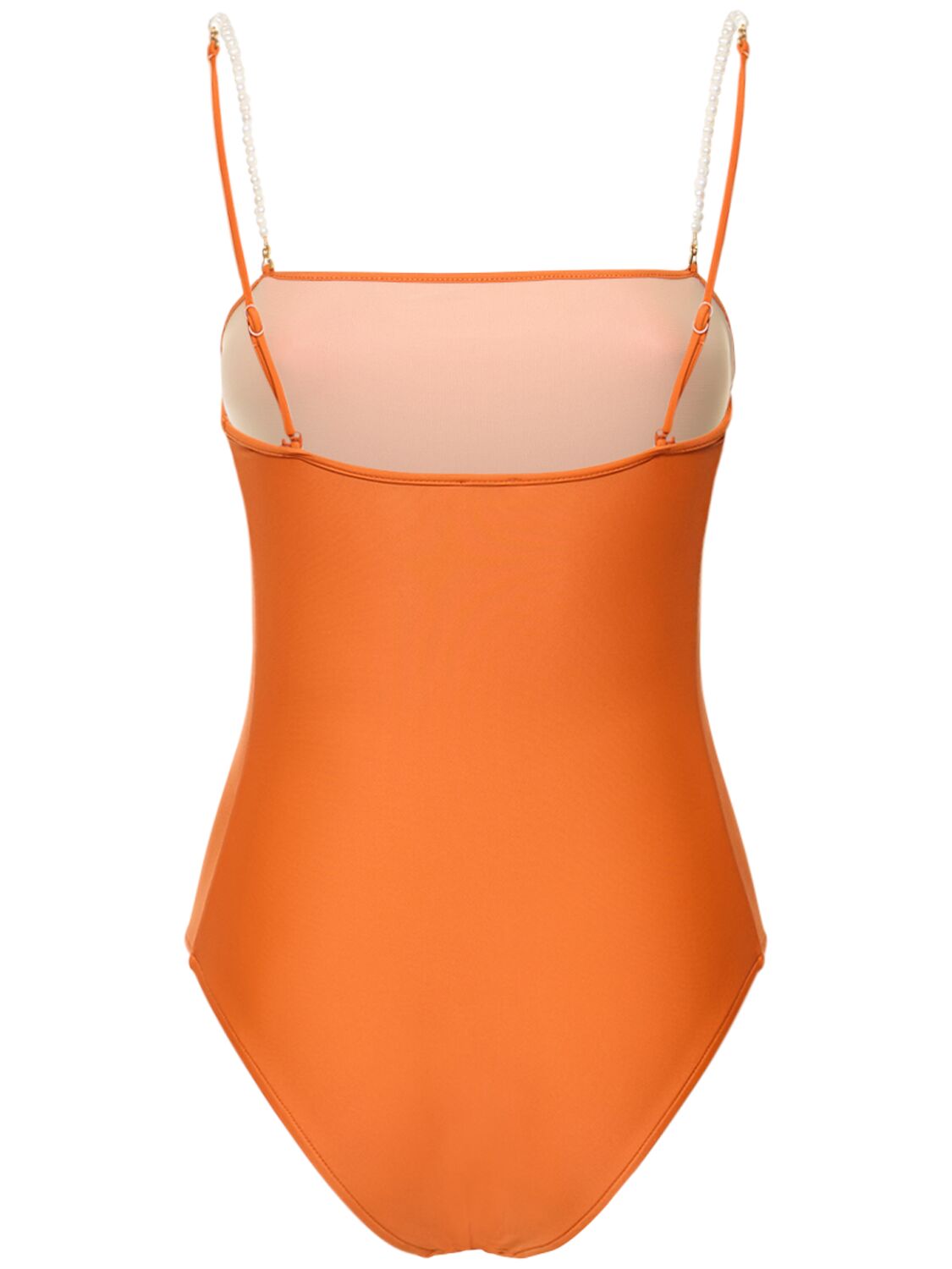 Shop Dolla Paris Lola One Piece Swimsuit W/beaded Straps In Orange