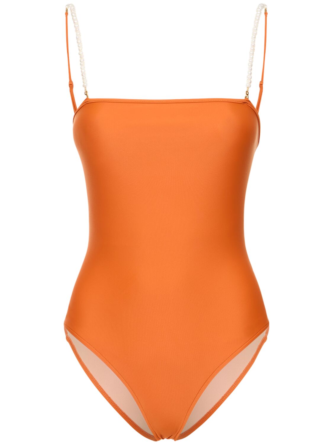 Dolla Paris Lola One Piece Swimsuit W/beaded Straps In Orange