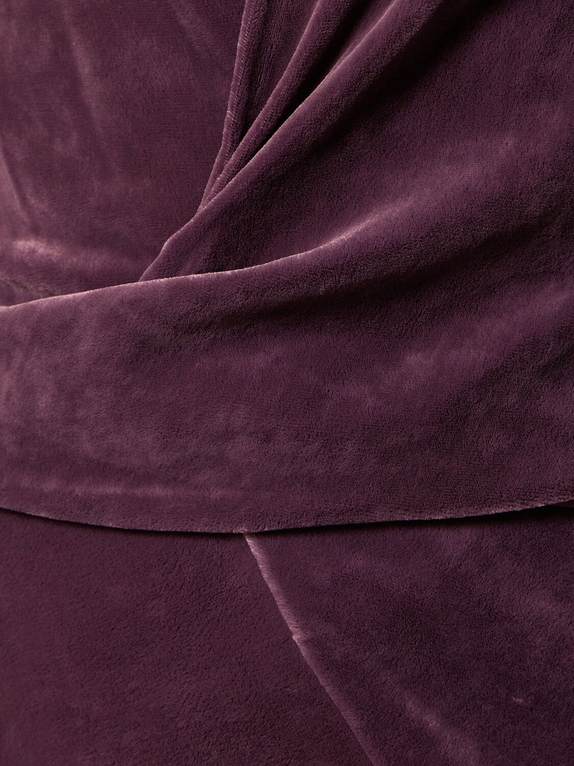 Shop Rick Owens Sleeveless Velvet Wraparound Maxi Dress In Dark Purple