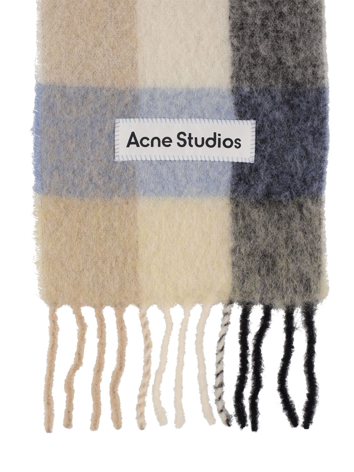 Shop Acne Studios Vally Alpaca Blend Scarf In Blue,beige,blk