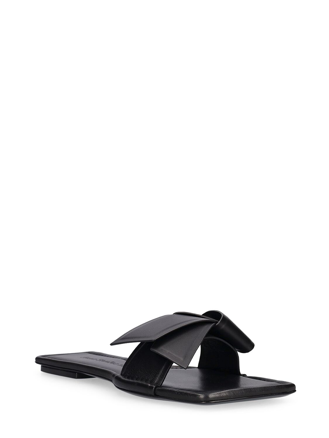 Acne Studios Floral appliqué satin wedge sandals