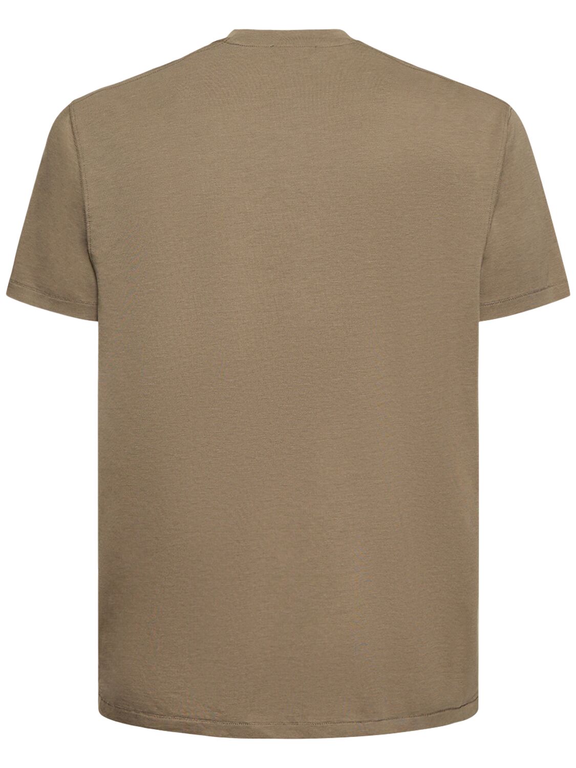 Shop Tom Ford Cotton Blend Crewneck T-shirt In Dark Olive