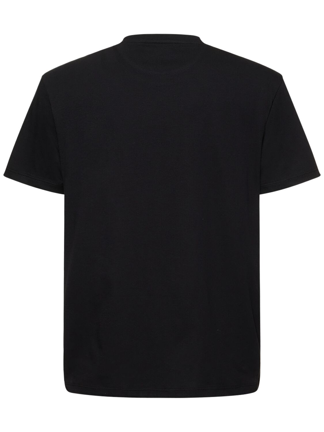 Shop Valentino Regular Fit Cotton T-shirt With Logo In Black