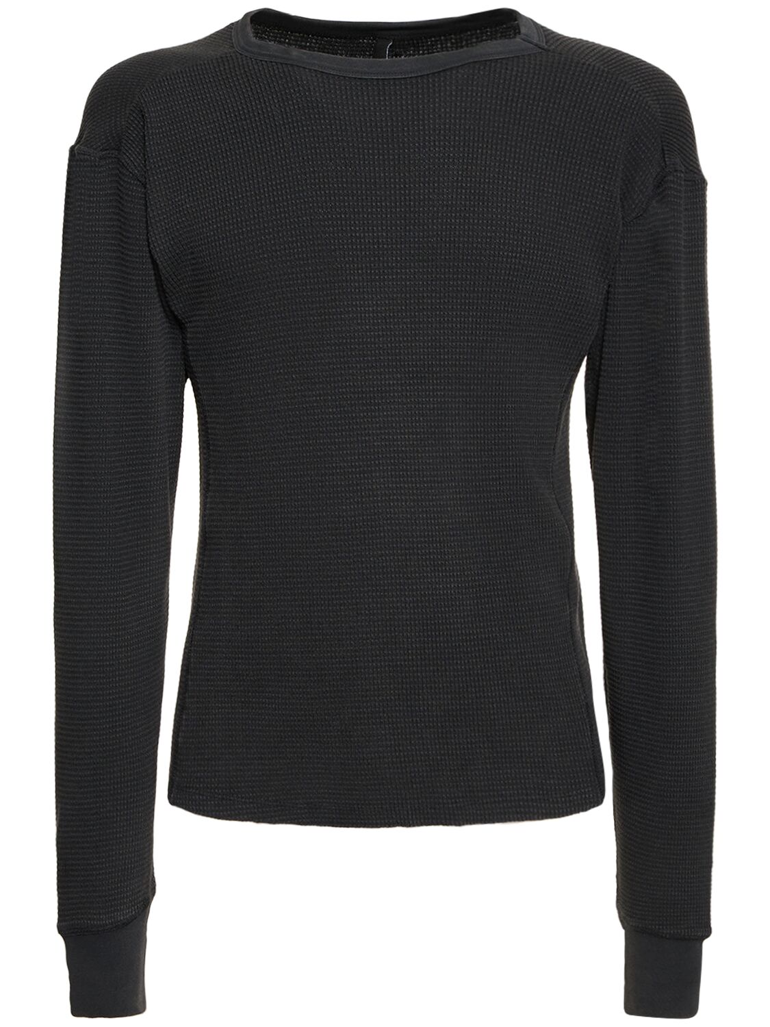 Shop Entire Studios Washed Black Thermal Long Sleeve T-shirt