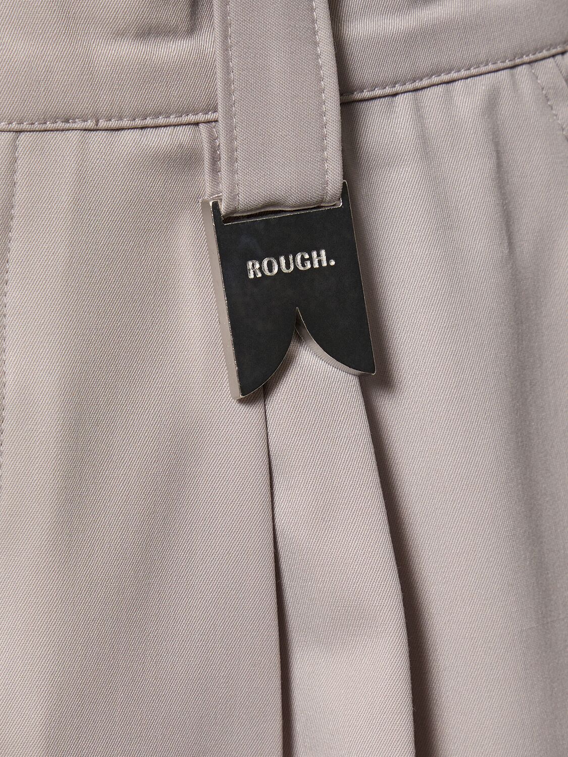 Shop Rough Tailored Cotton Baggy Shorts In White