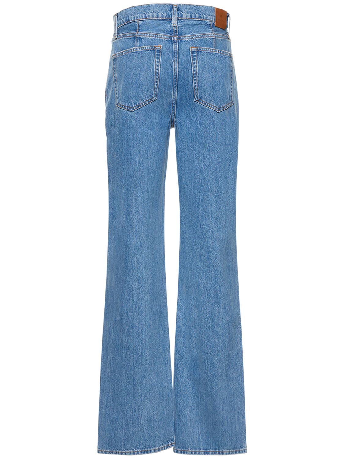 Shop Anine Bing Gio Distressed Denim Straight Jeans In Blue