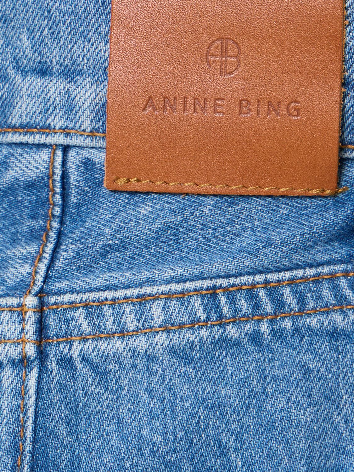 Shop Anine Bing Gio Distressed Denim Straight Jeans In Blue