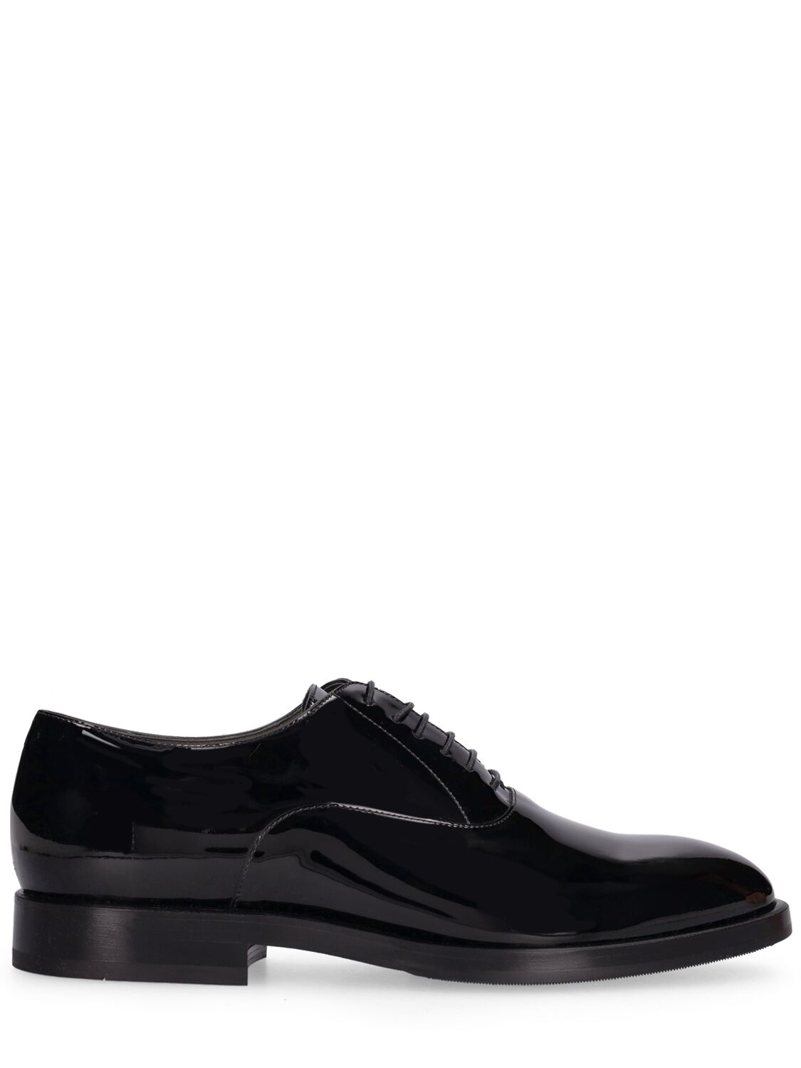 Brunello Cucinelli Patent Leather Derby Lace-up Shoes In Black