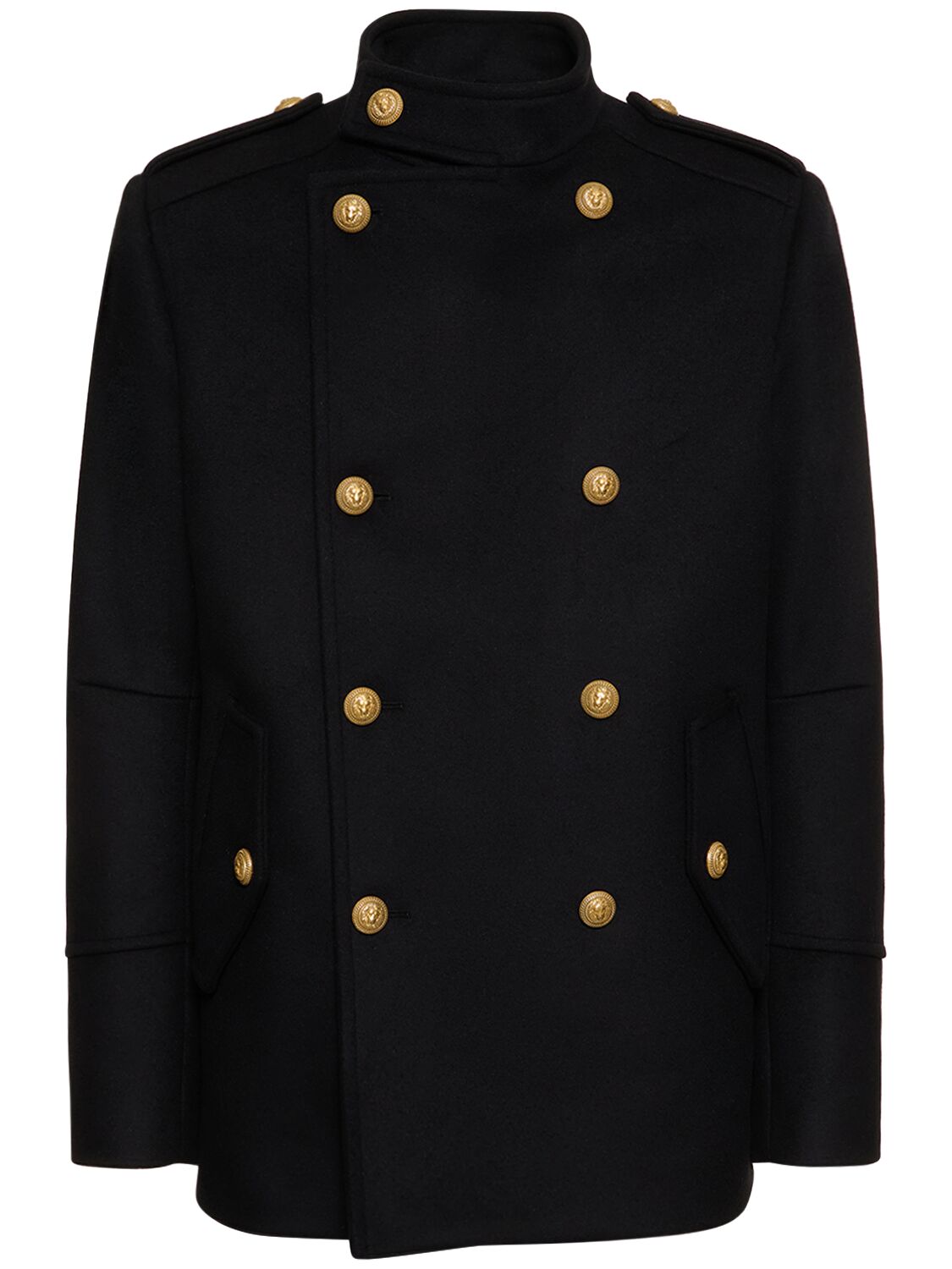 BALMAIN OFFICER WOOL PEACOAT