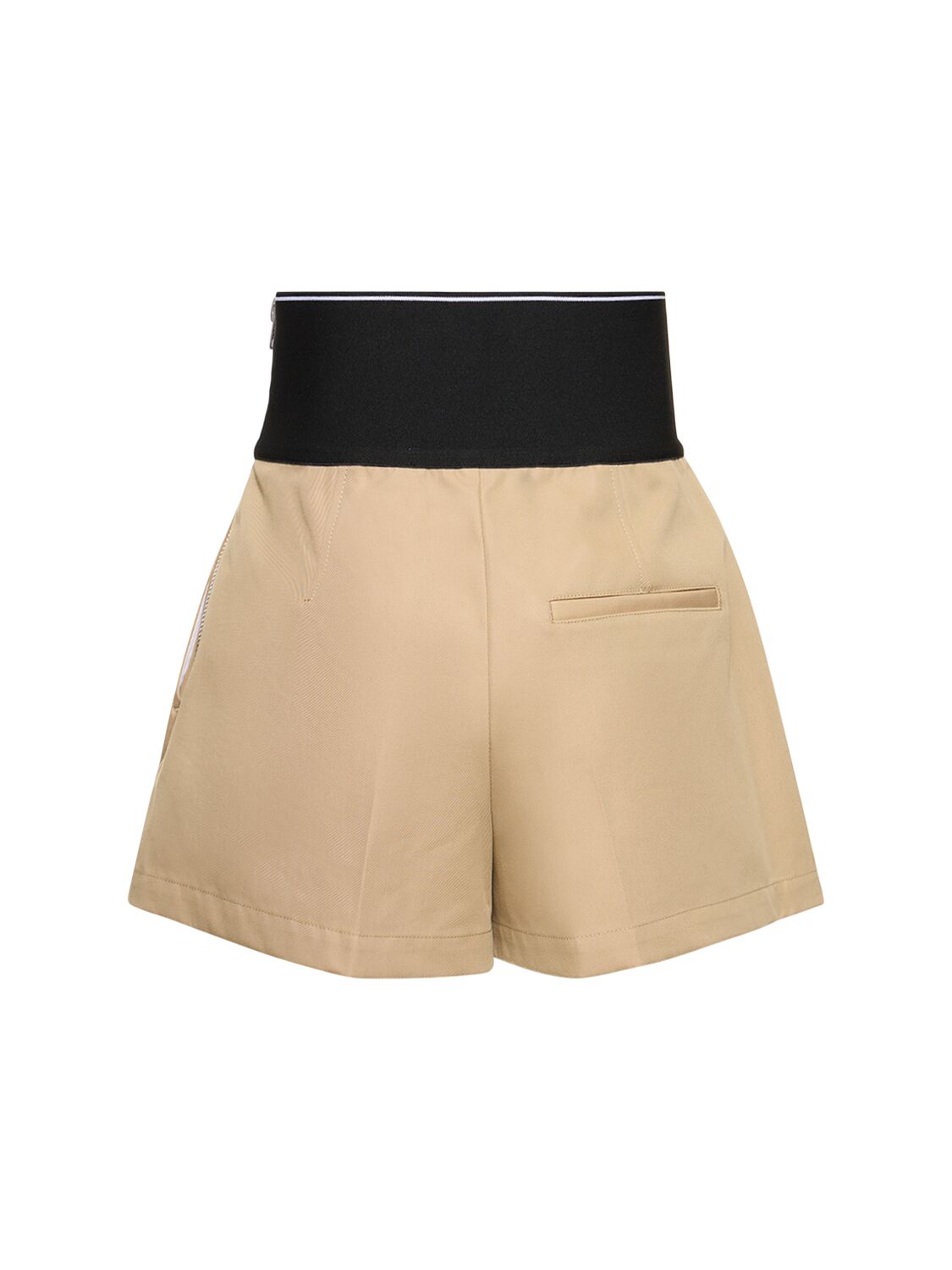 Shop Alexander Wang Tailored Cotton & Nylon Shorts In Beige