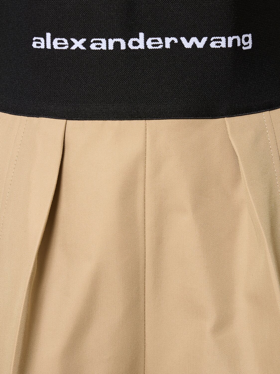 Shop Alexander Wang Tailored Cotton & Nylon Shorts In Beige