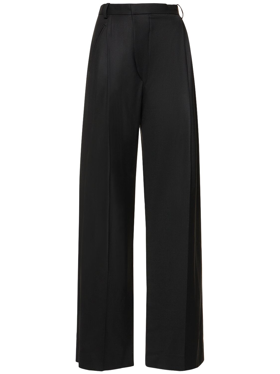 VICTORIA BECKHAM PLEATED WOOL BLEND WIDE PANTS