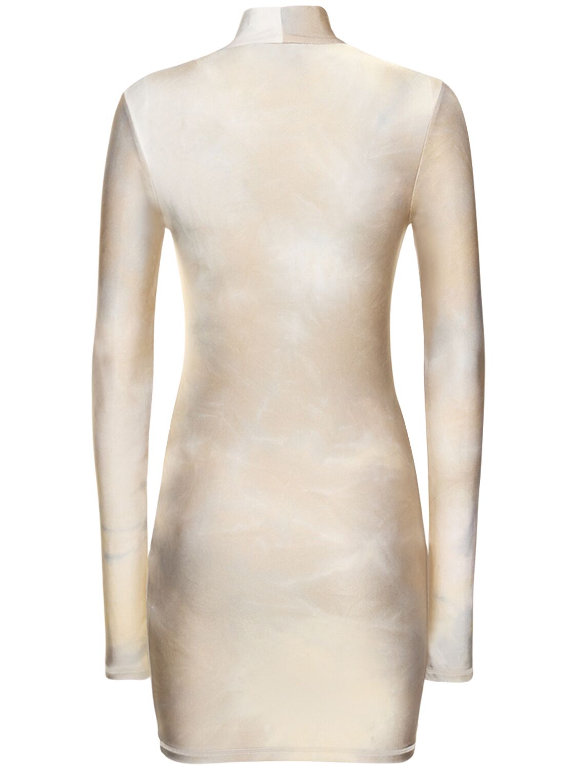 Shop Coperni High Neck Fitted Jersey Mini Dress In White