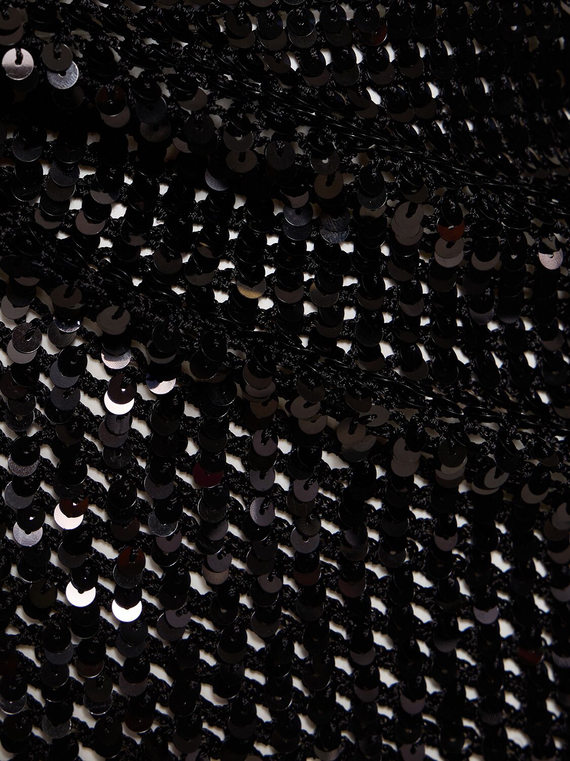 Shop Matteau Sequined Crochet Mini Tank Dress In Black