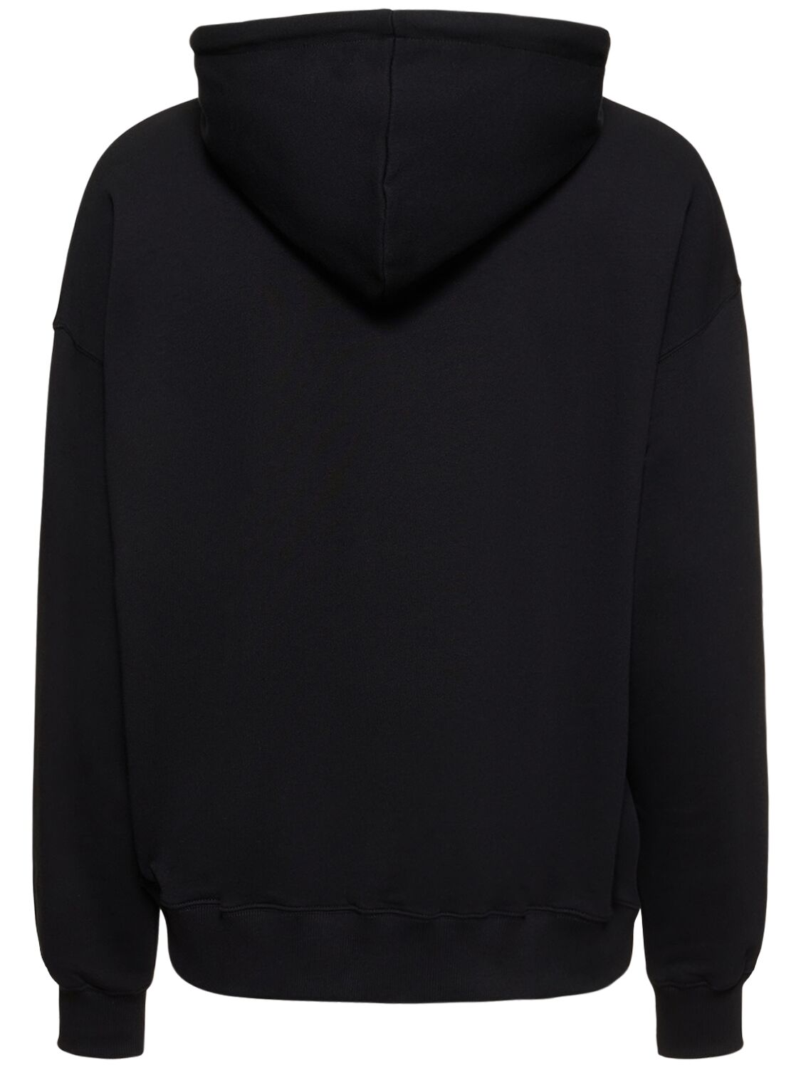 Shop Msgm Brush Stroke Logo French Terry Hoodie In Black,white