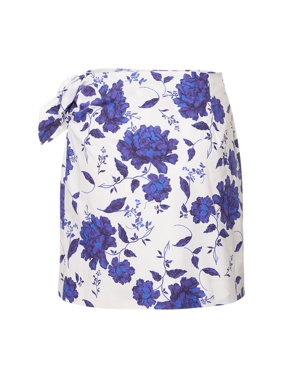 Shop Emilia Wickstead Imy Printed Cotton Mini Wrap Skirt In Multicolor