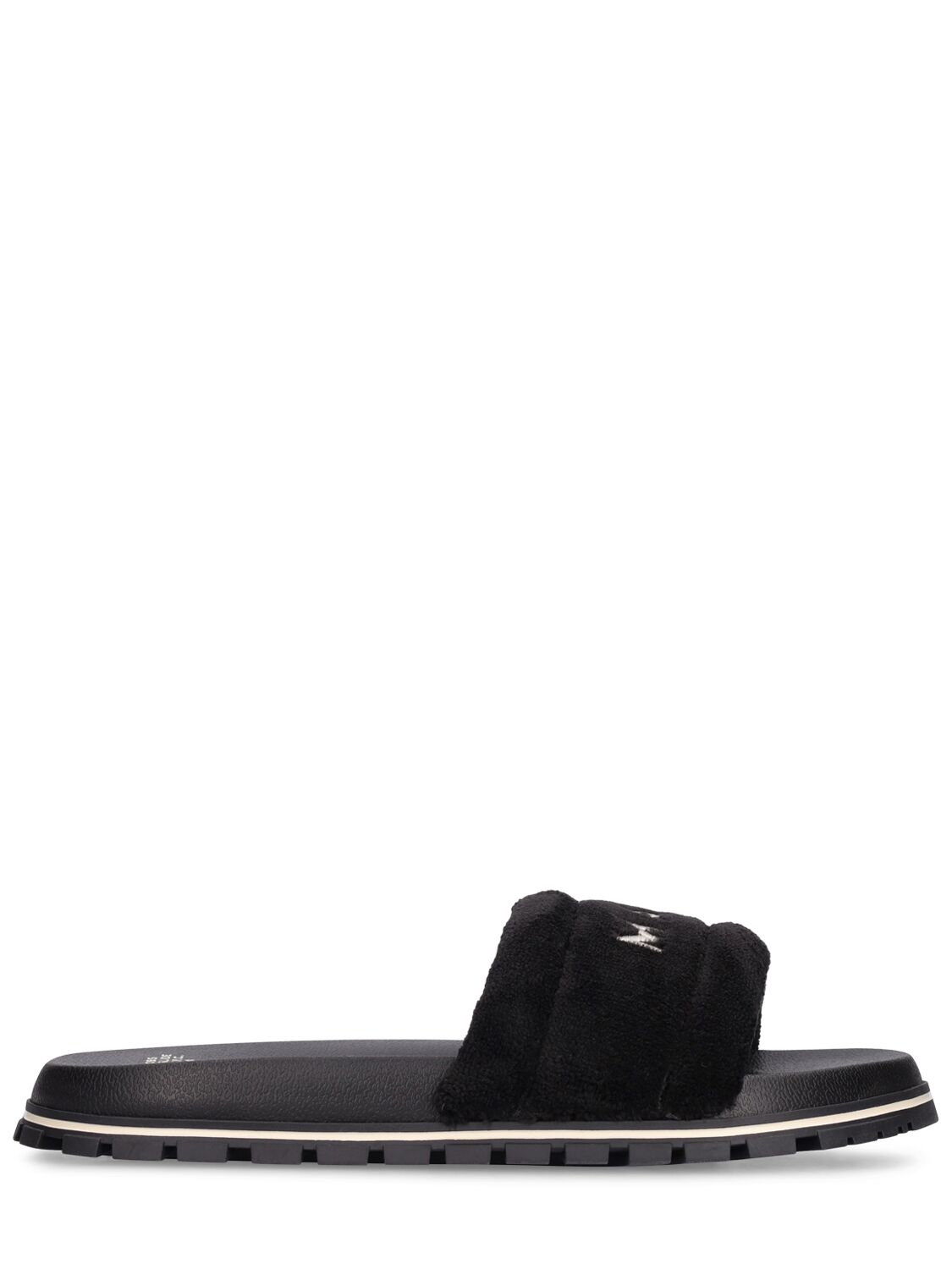 Marc Jacobs Terry Faux Shearling Sandals In Black