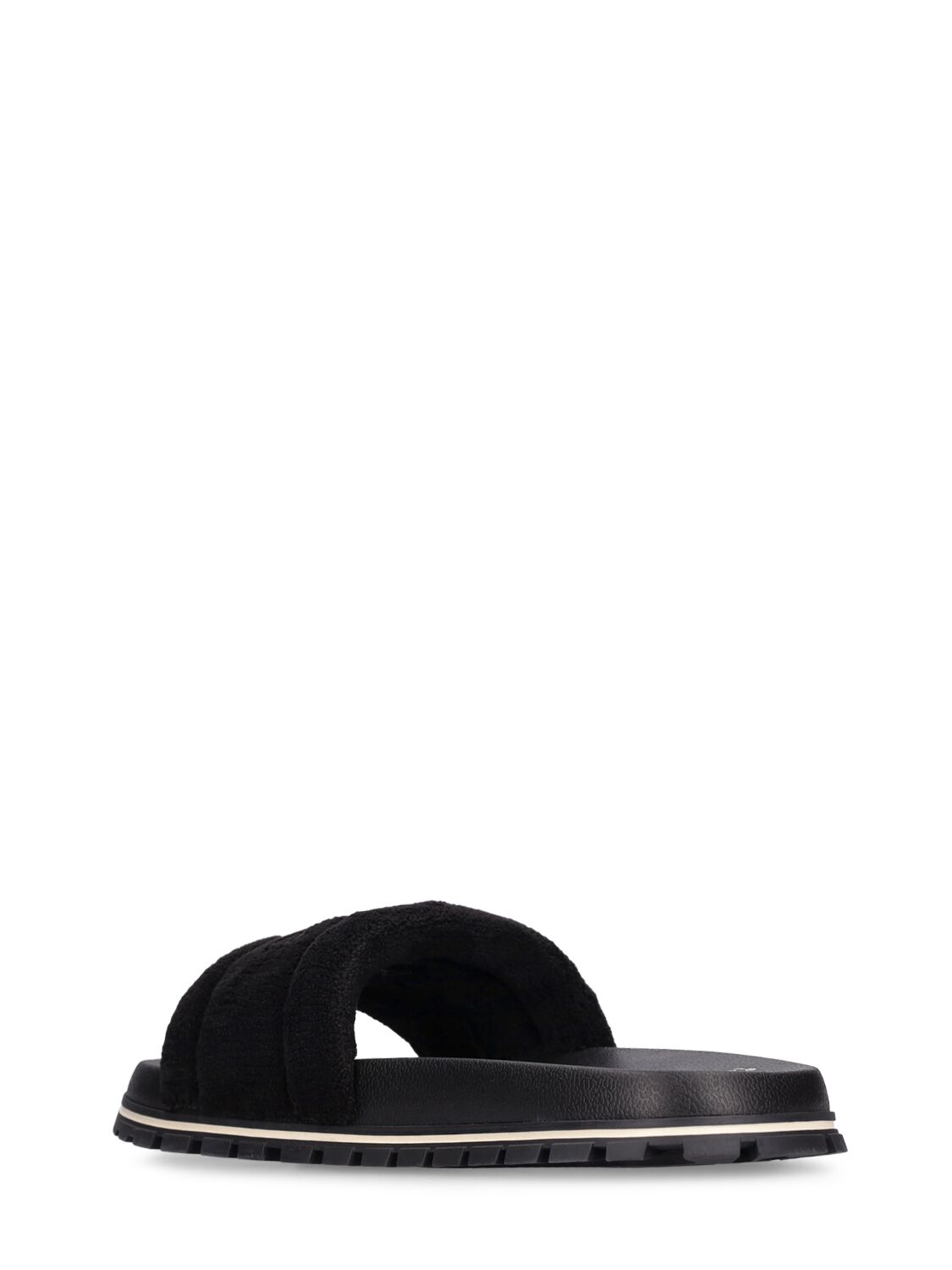 Shop Marc Jacobs Terry Faux Shearling Sandals In Black
