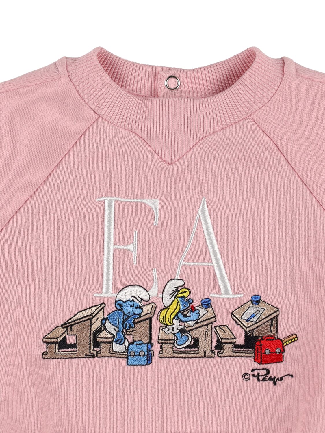 Shop Emporio Armani Smurfs Organic Cotton Sweatshirt In Pink