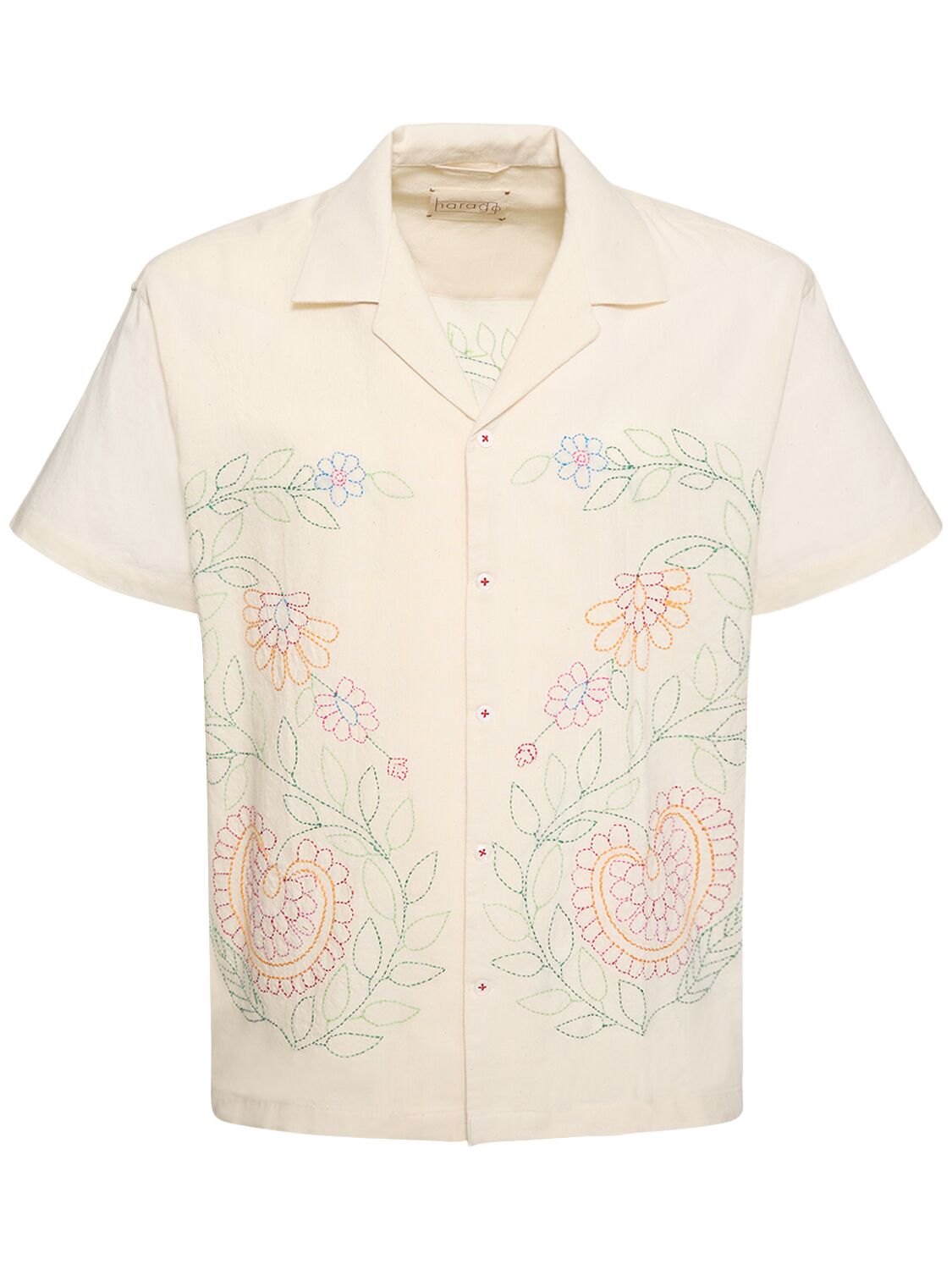 Image of Kantha Embroidered Cotton Shirt