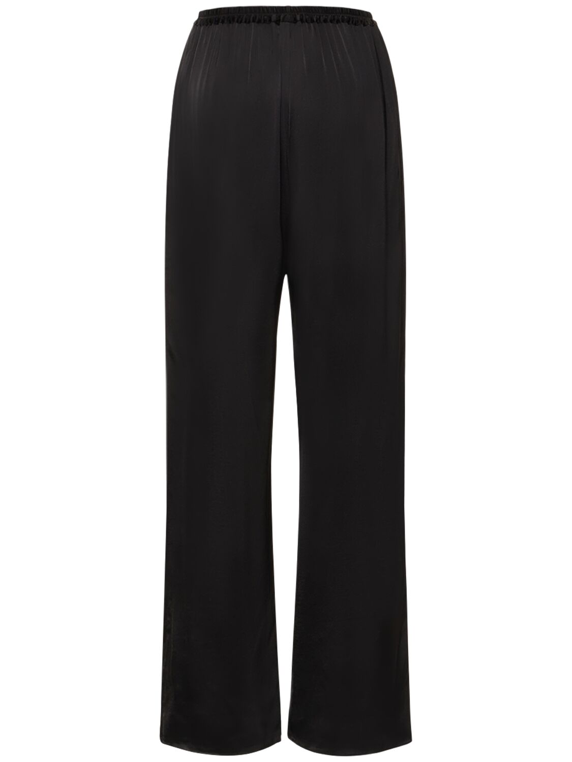 Shop Matteau Relaxed Fit Viscose Satin Pants In Black