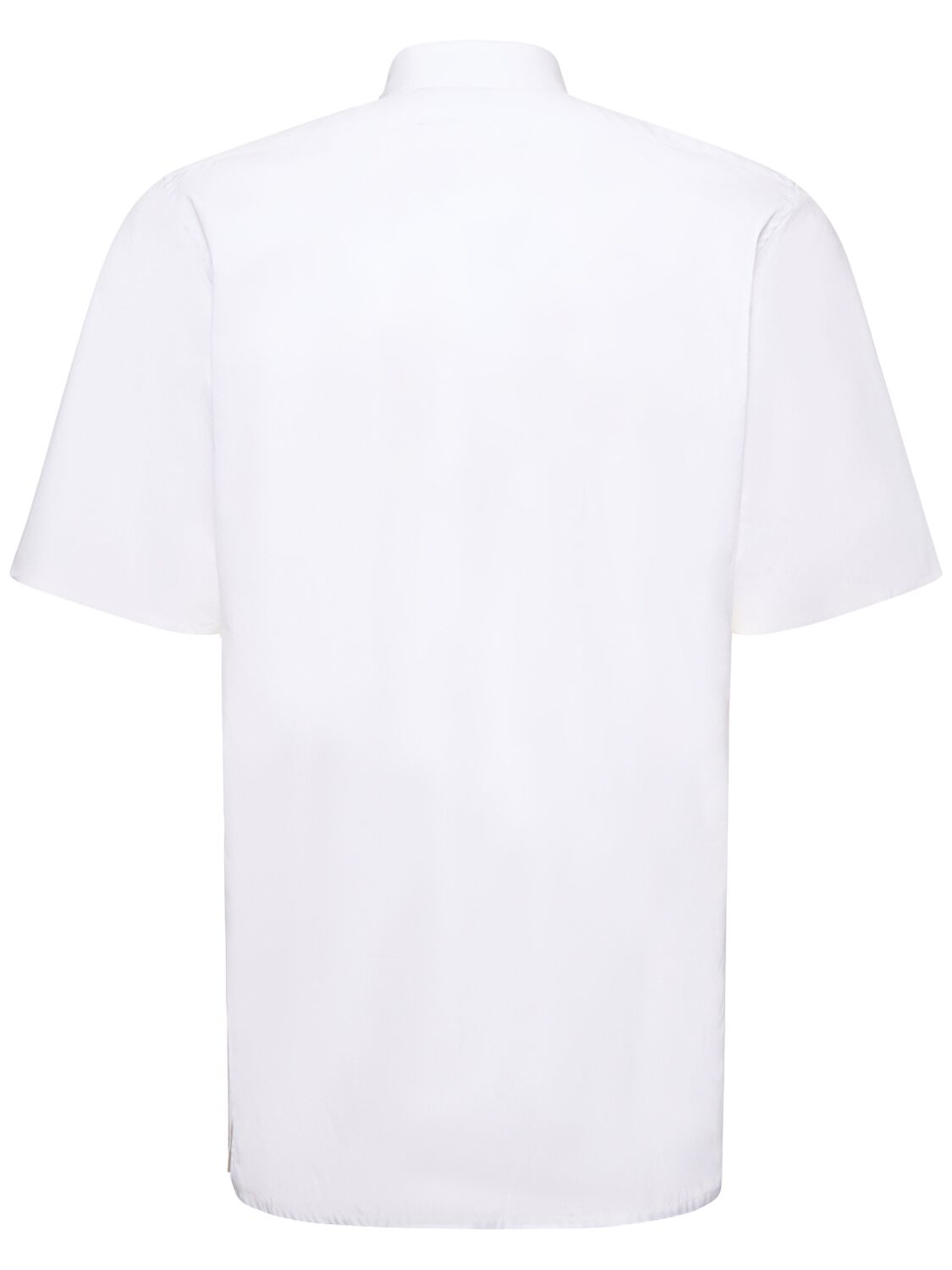 Shop Maison Margiela Cotton Poplin Short Sleeved Shirt In White