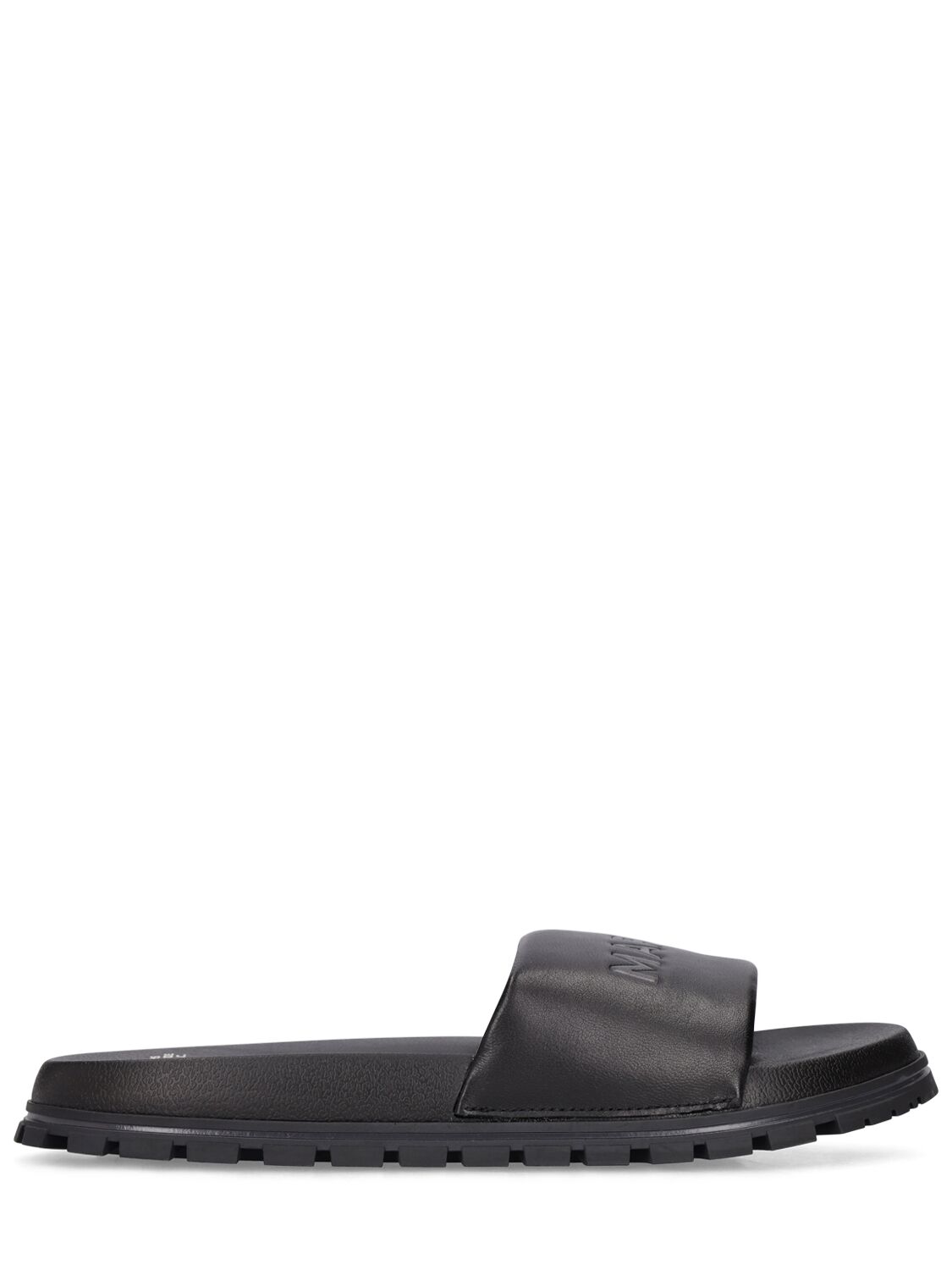 Marc Jacobs Leather Slide Sandals In Black
