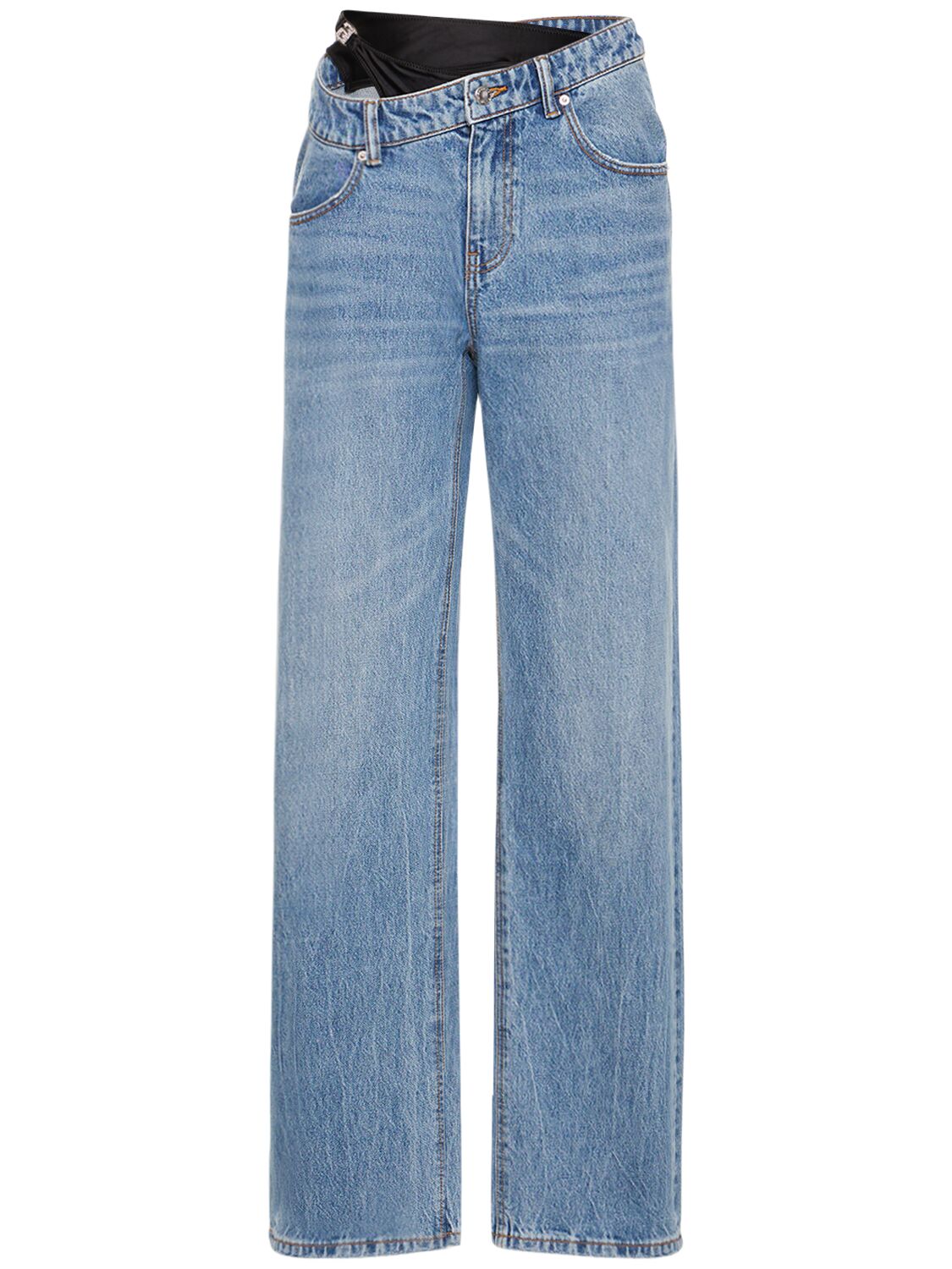 Asymmetrical Waistband Denim Jeans – WOMEN > CLOTHING > JEANS