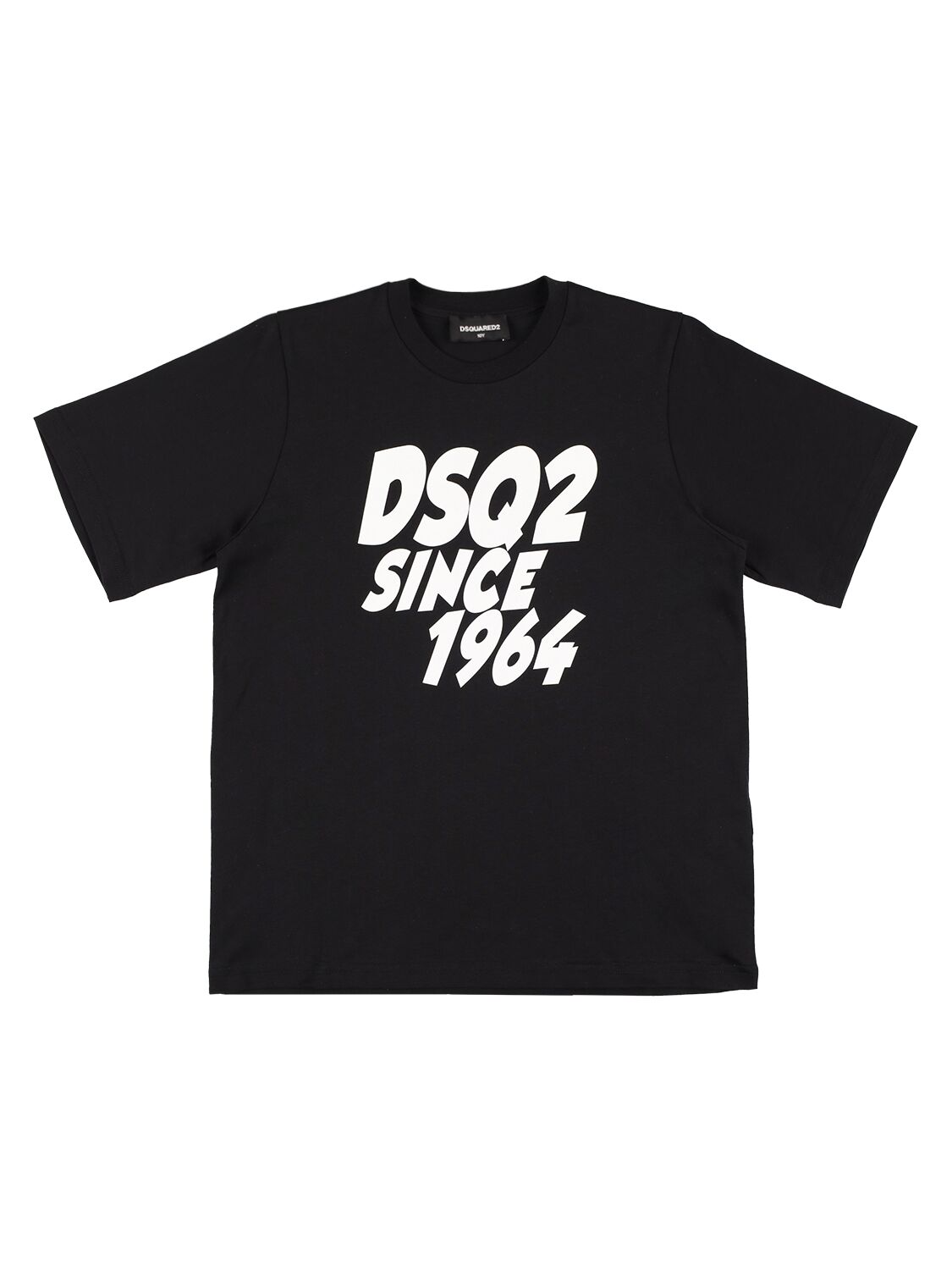 Dsquared2 Kids' Printed Cotton Jersey T-shirt W/logo In Black