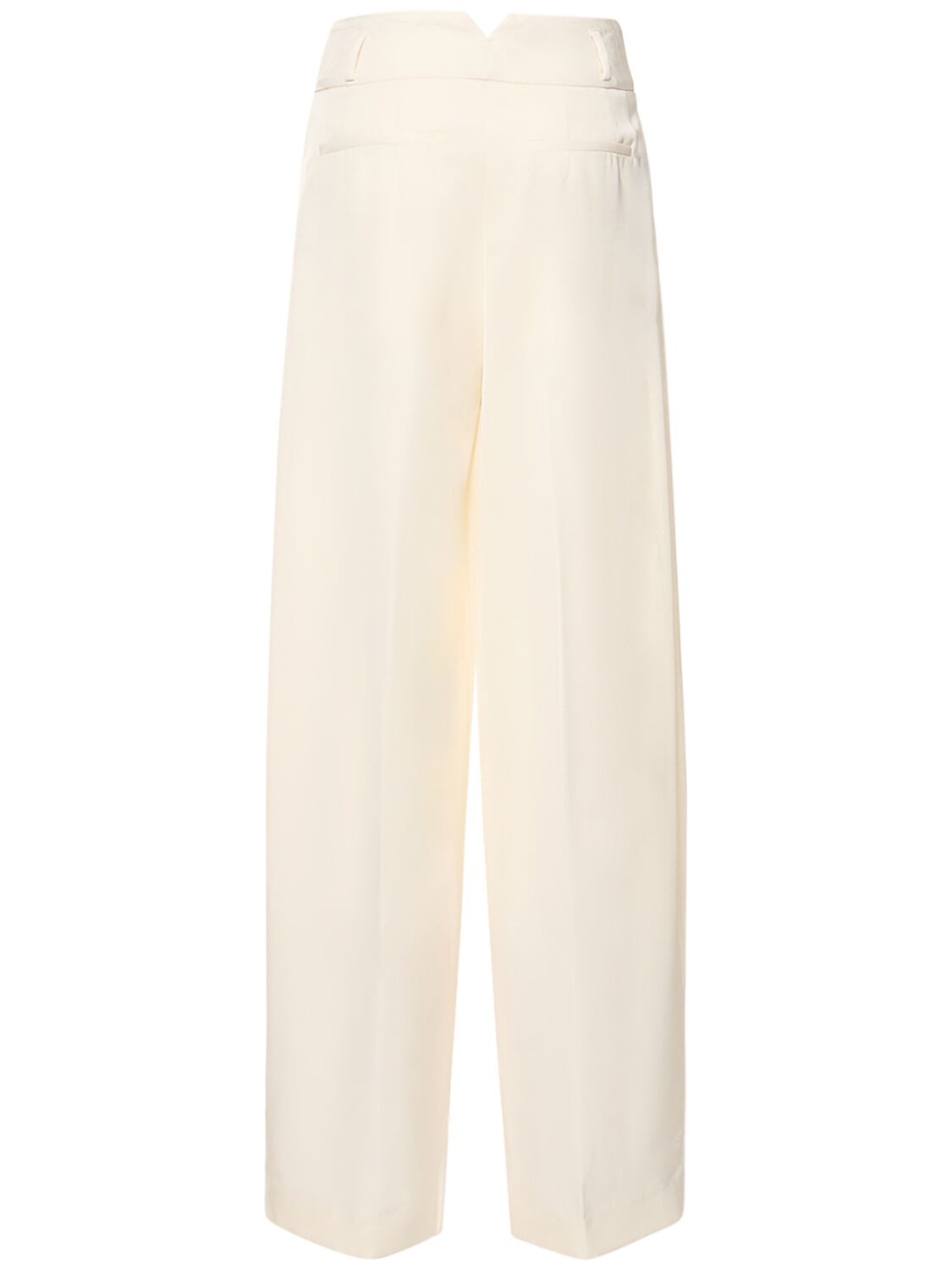 Altuzarra Tyr Envers Satin Wide Pleated Pants In Ivory