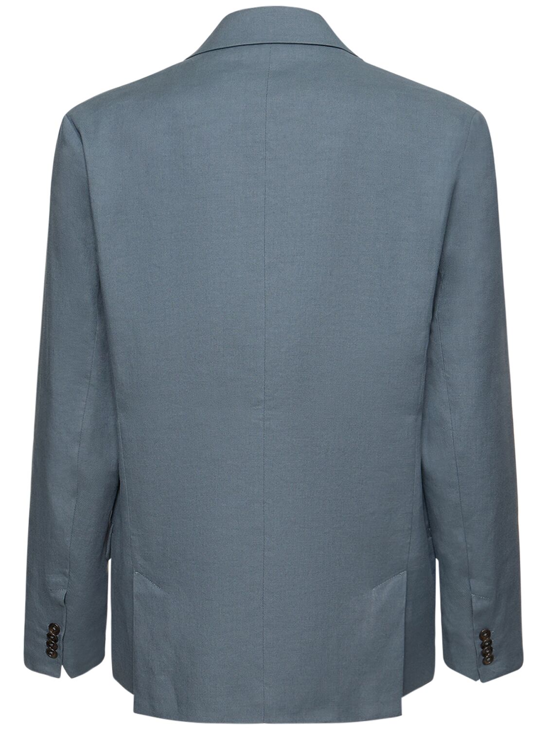 Shop Commas Linen Blend Double Breasted Jacket In Slate