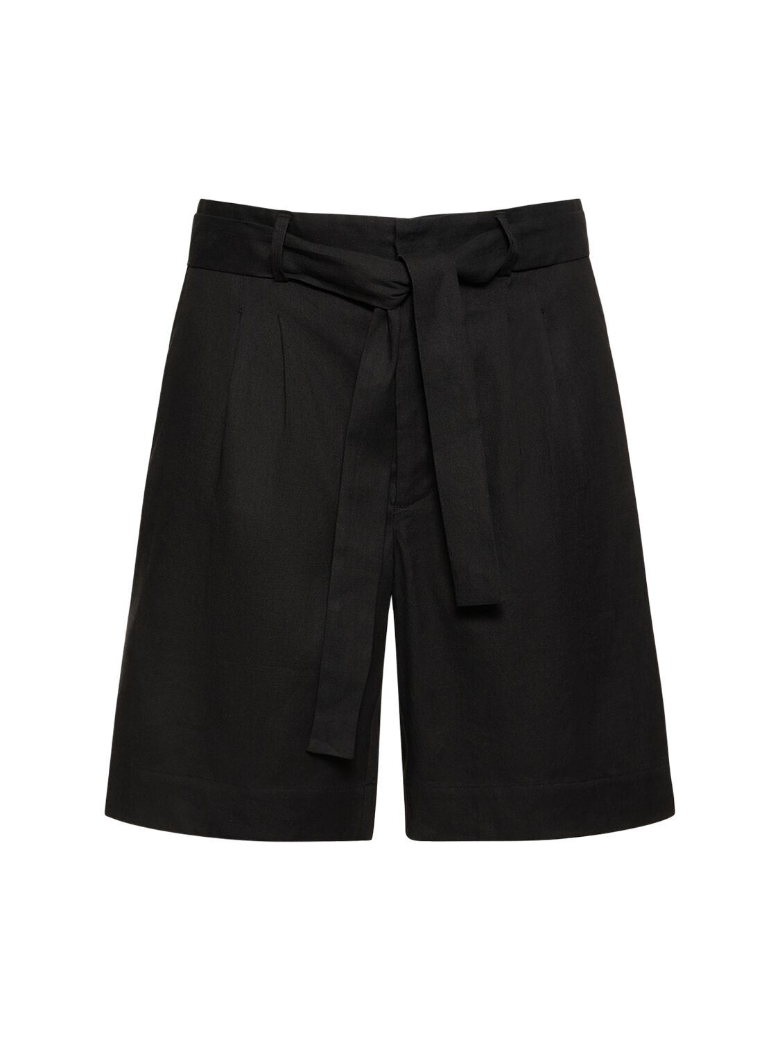 Commas Linen Blend Tailored Shorts In Black