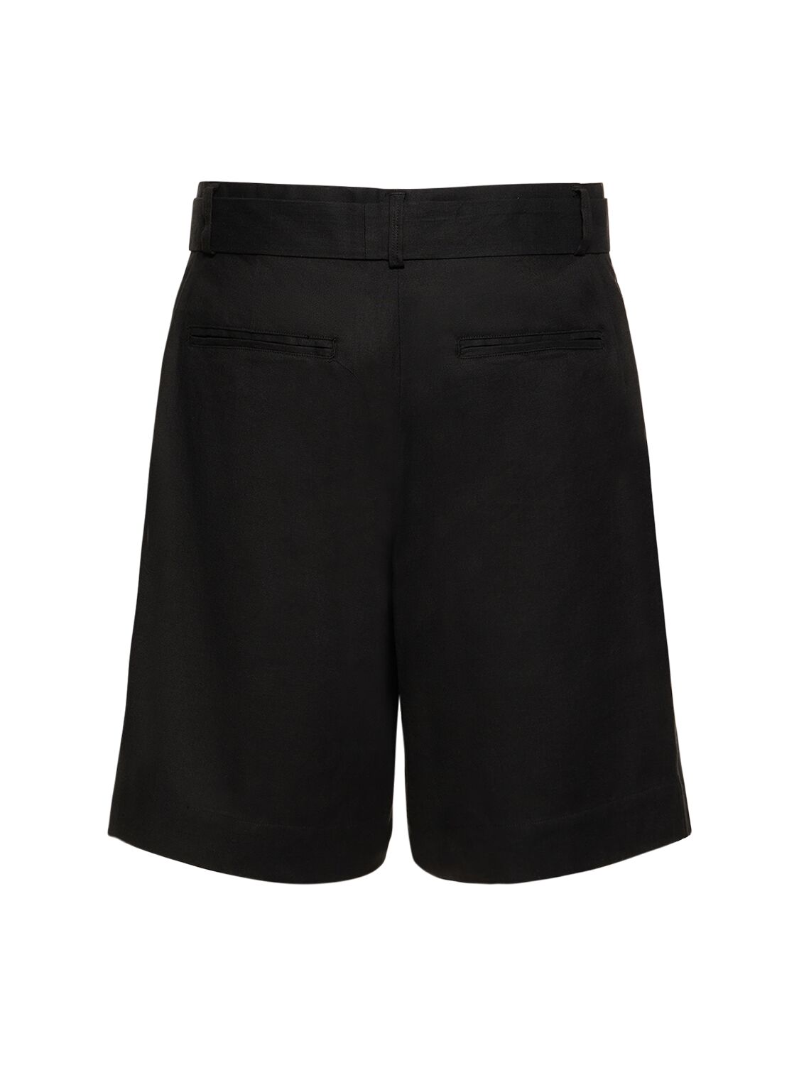 Shop Commas Tailored Linen Blend Shorts In Black