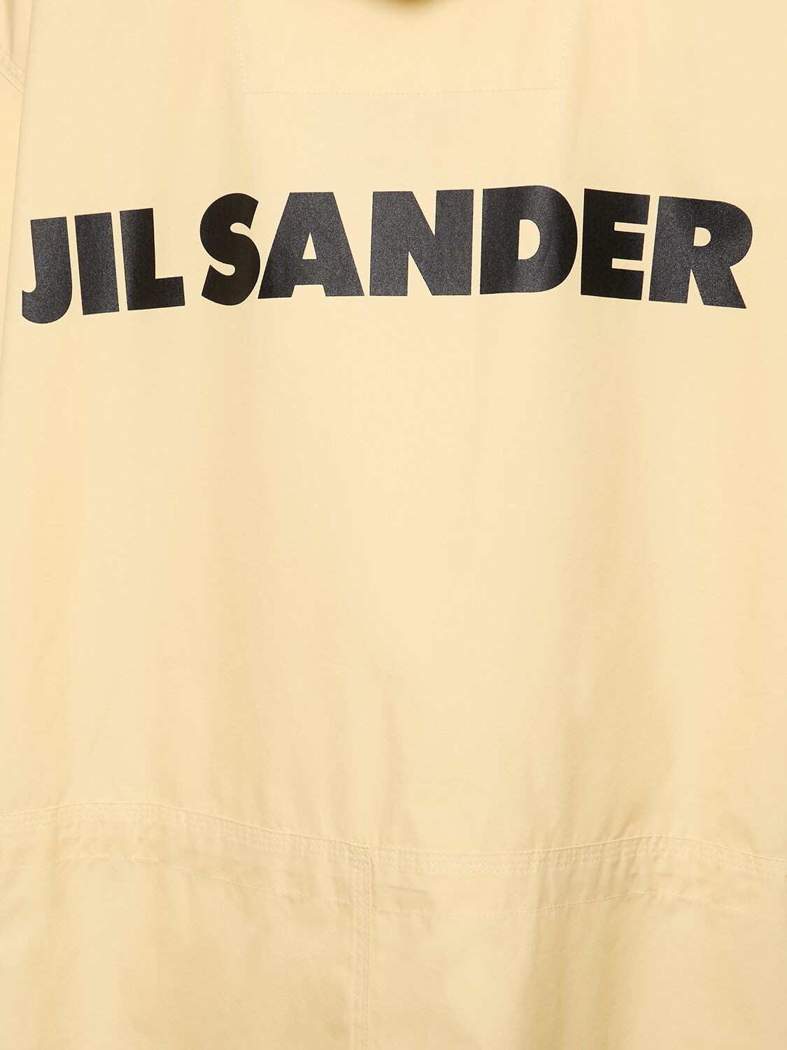 Shop Jil Sander Logo Printed Cotton Canvas Parka In Light Yellow
