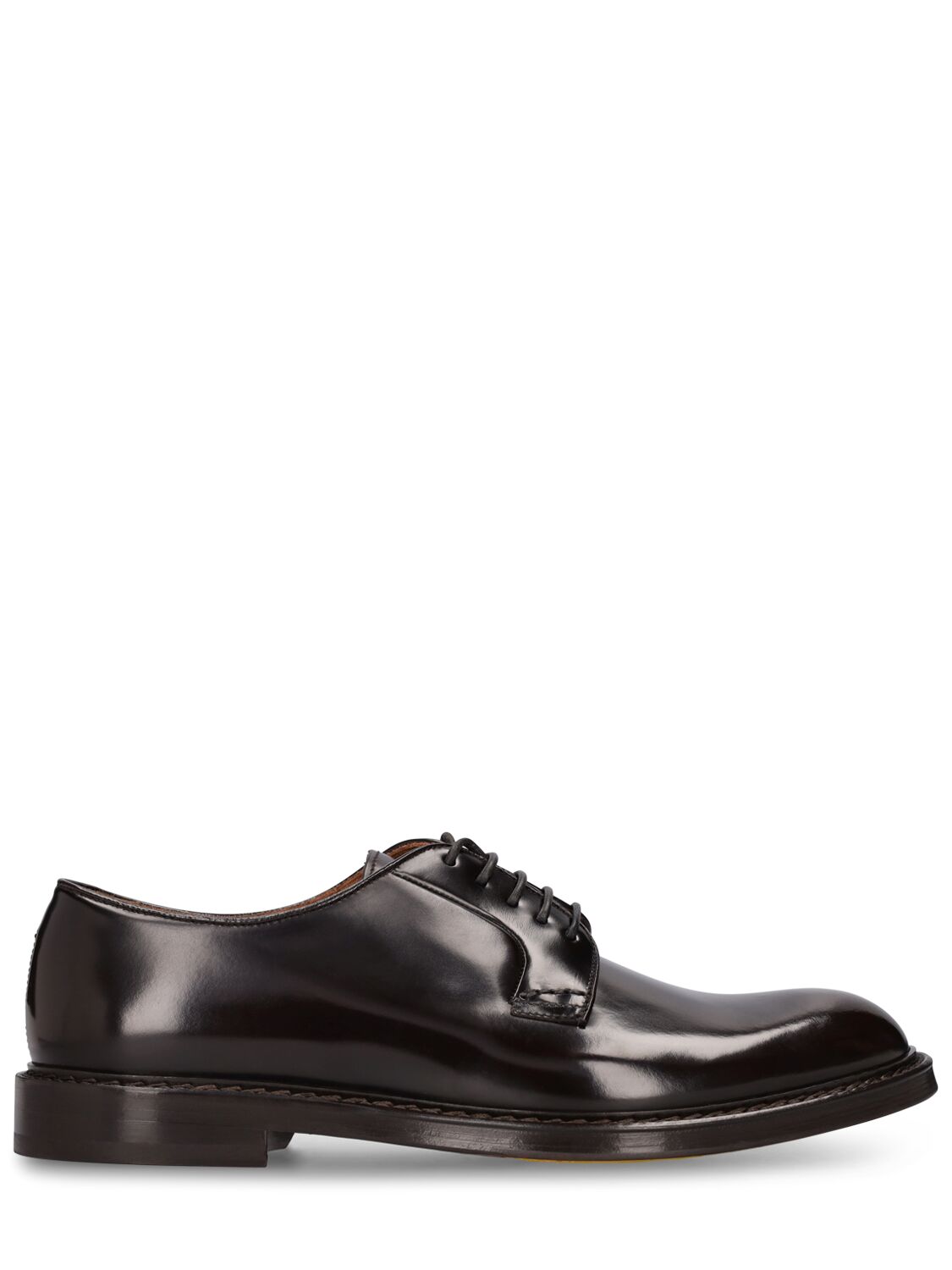 Doucal's Leather Derby Shoes In Dark Brown