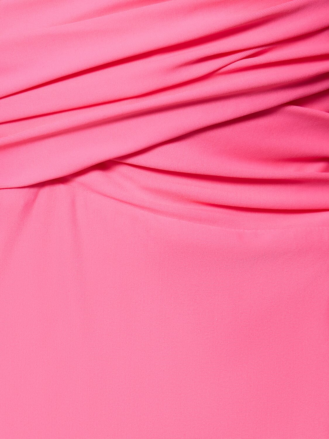 Shop Self-portrait Stretch Jersey Midi Cutout Dress In Pink