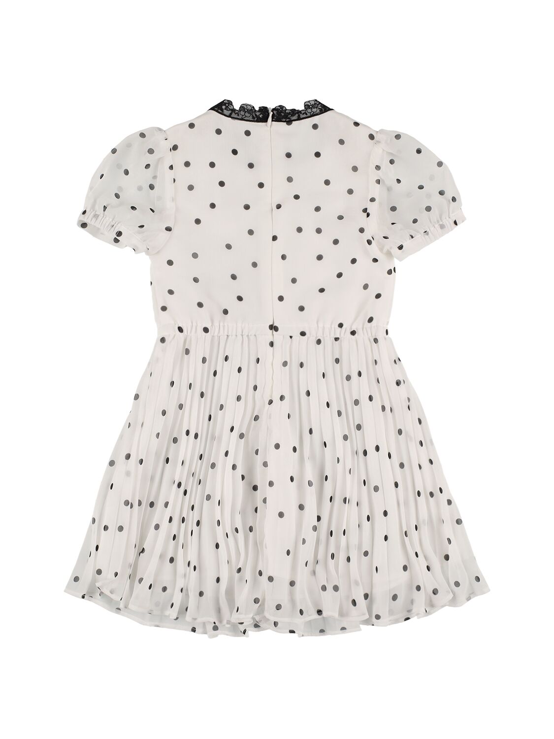 Shop Self-portrait Polka Dot Printed Chiffon Dress In White,black