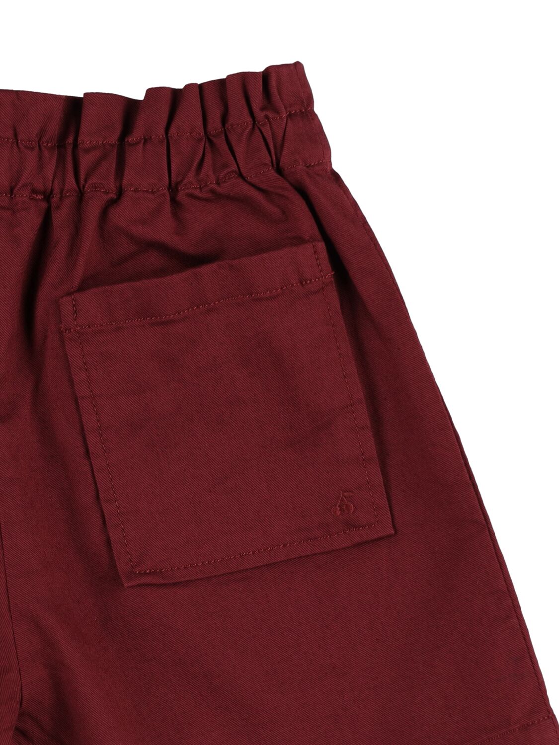 Shop Bonpoint Stretch Cotton Denim Shorts In Bordeaux