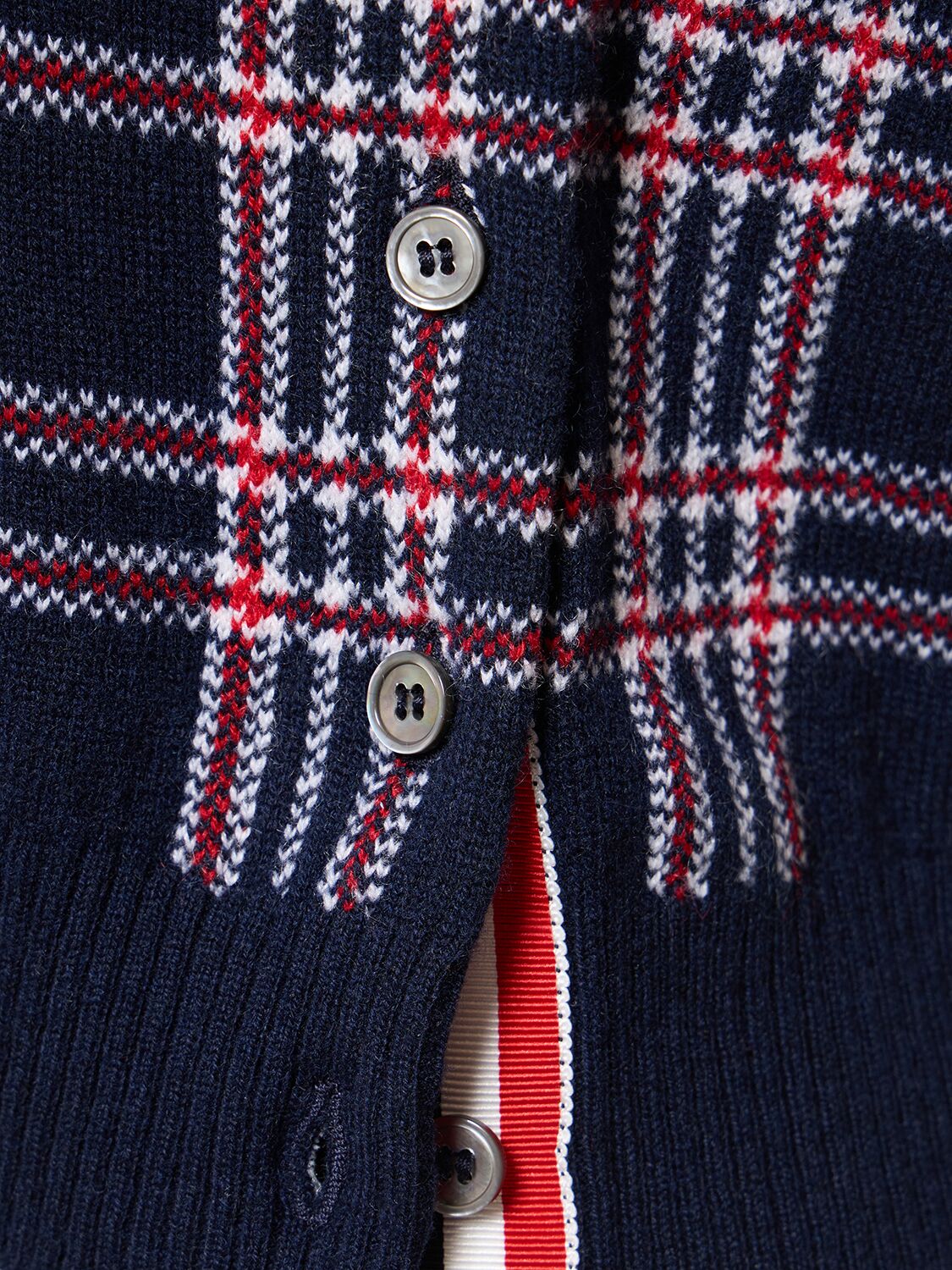 Shop Thom Browne Checked Cashmere Knit Cropped Vest In Multicolor