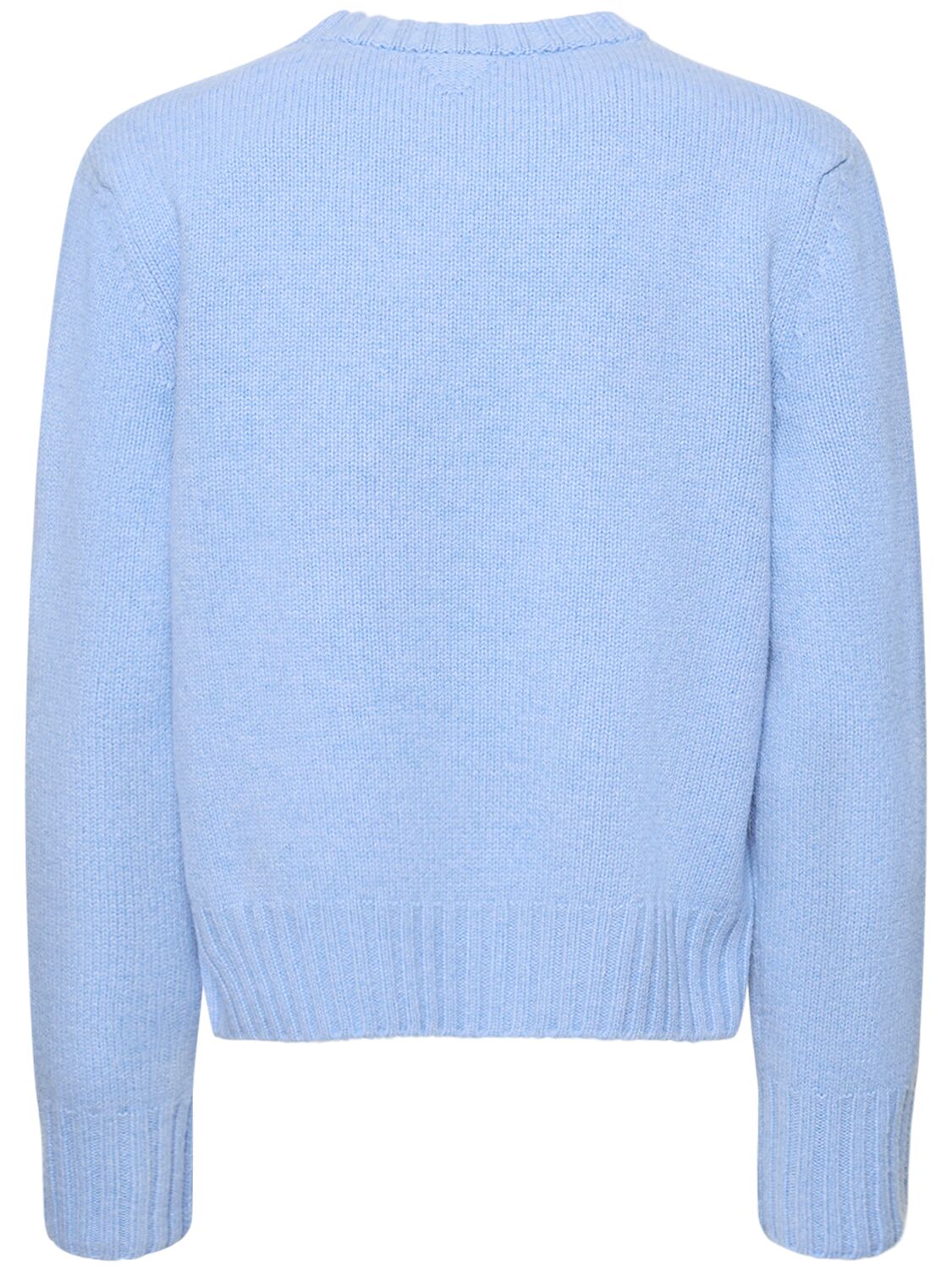 Shop Bottega Veneta Heavy Wool Sweater W/ Knot Buttons In Riverbed