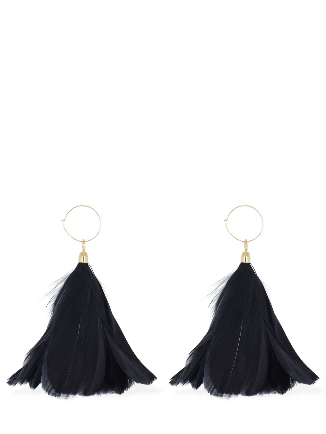 Jil Sander Fickle 1 Pendant Earrings In Black,gold